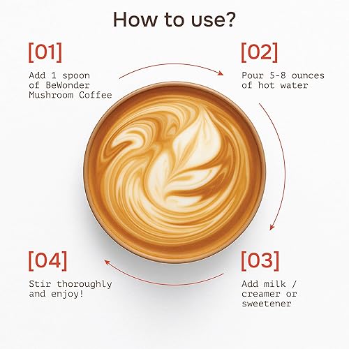 Miniatura 5 de Café de hongos  9 hongos adaptogénicos  Melena de león orgánica, Chaga, Reishi, cola de pavo, café instantáneo  para claridad, enfoque, energía,