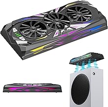 Cooling Fan for Xbox Series S with 12 RGB Light Modes, Fan Cooling System Accessories, Top Cooler Fan for Console with 3 Level Adjustable Fan Speed, Dual Purpose USB Port for Xbox Series S