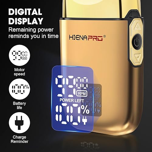 Miniatura 5 de HIENA PRO Afeitadora de aluminio para hombres barbería, recortadora eléctrica doble, maquinilla de afeitar eléctrica profesional, afeitadora de