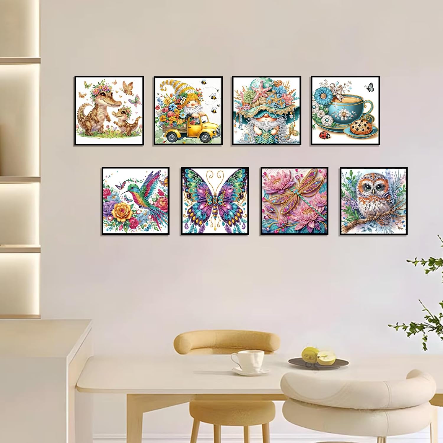 Tontut 10pcs Diamond Painting Kit, Random DIY Craft Set for Home Wall Decor and Gifts 11.8 x 11.8 in