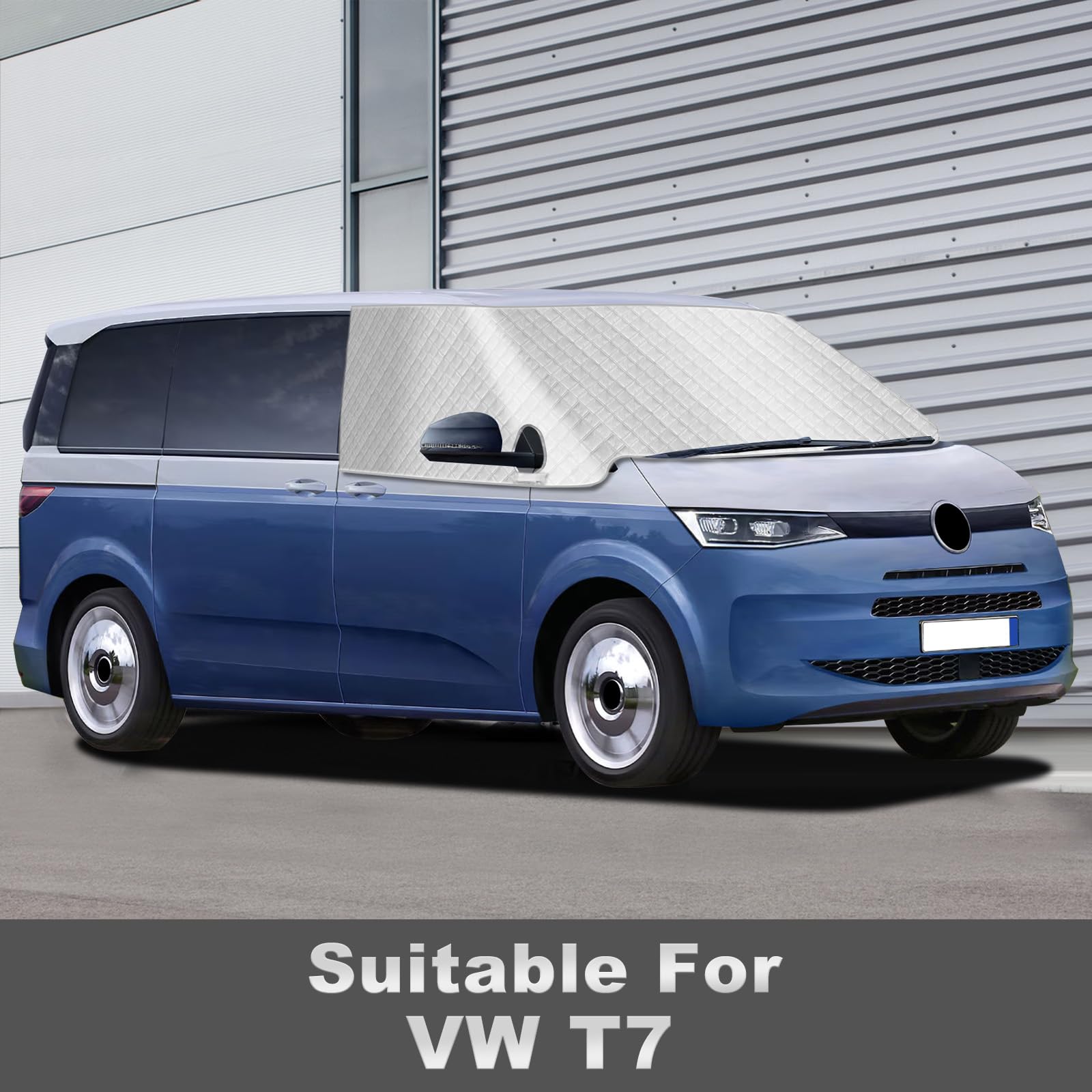 Tenda parasole per parabrezza per VW T7 2021-2026, parasole esterno riflettente a 5 strati, copertura protettiva anti-UV/antigelo/antighiaccio/antipolvere per VW T7 2021-2026