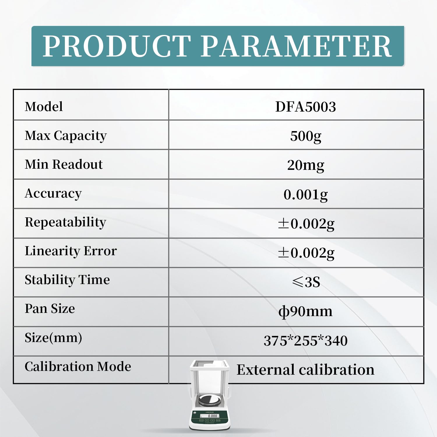 Báscula de equilibrio analítico de alta precisión de 0,001 g, báscula digital de laboratorio para laboratorio, farmacia, joyería, con pantalla frontal y trasera (500 g x 0,001 g (pantalla individual)