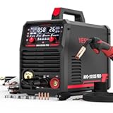 MIG-205DS PRO MIG Welder, 200Amp 110/220V Dual Voltage MIG Welding Machine, 5 in 1 Gas MIG/Flux Core MIG/Spool Gun MIG/Lift TIG/Stick Multiprocess Aluminum MIG Welder, Spool Gun Compatible