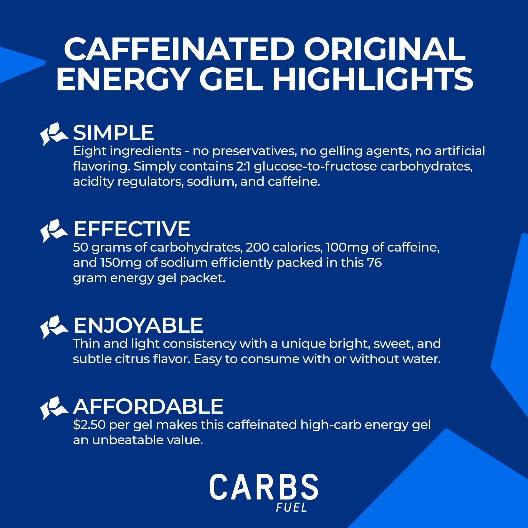 Amazon.com: Carbs Fuel Caffeinated Original 50g Energy Gel Pack of
