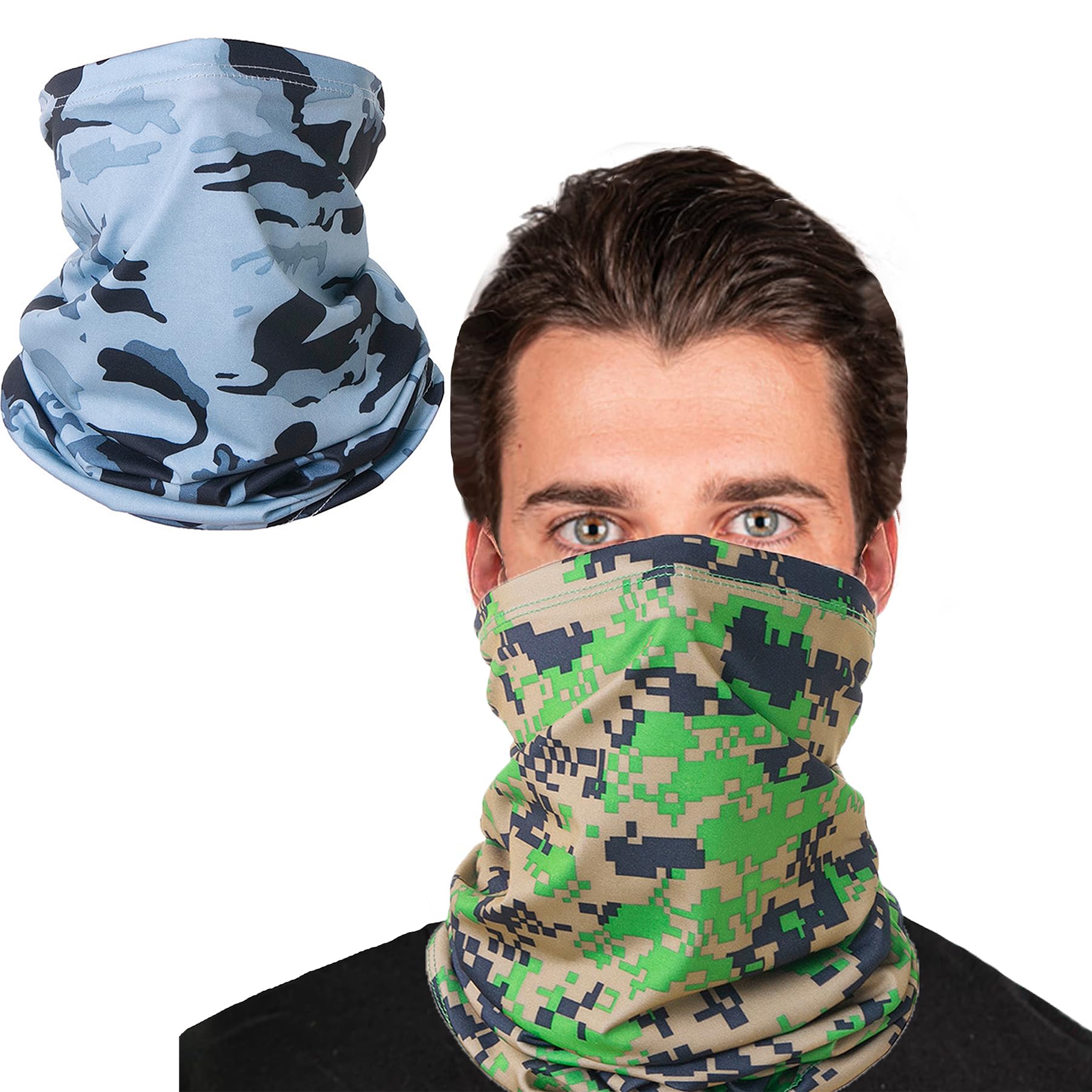 ARCFEETORY2 Pack Neck Gaiter Bandana Face Mask Cooling Gator Mask Face Cover Neck Scarf Outdoor Multifunctional Sports Magic Head Scarf for Men Women