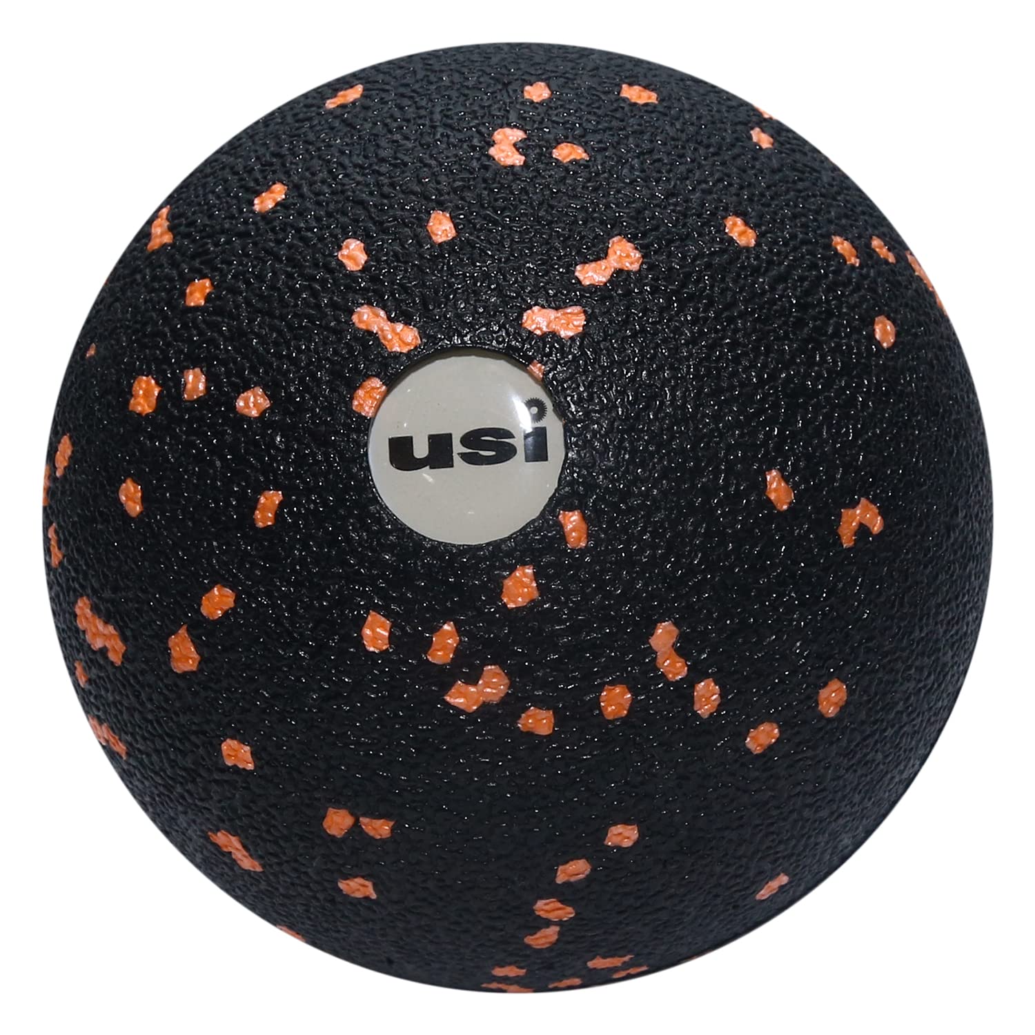 USI UNIVERSAL Massage Ball, Massage Roller Ball, MB1 Massager For Men & Women With High Density Epp Foam, Black/Orange Dots & Textured Surface, Massage Ball For Pain Relief