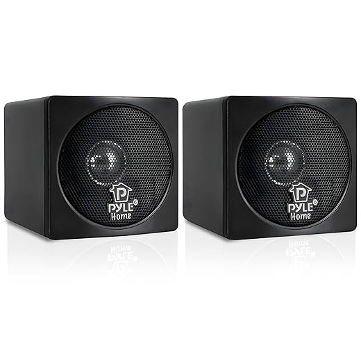 Pyle Home PCB3BK Mini Cube Bookshelf Speakers