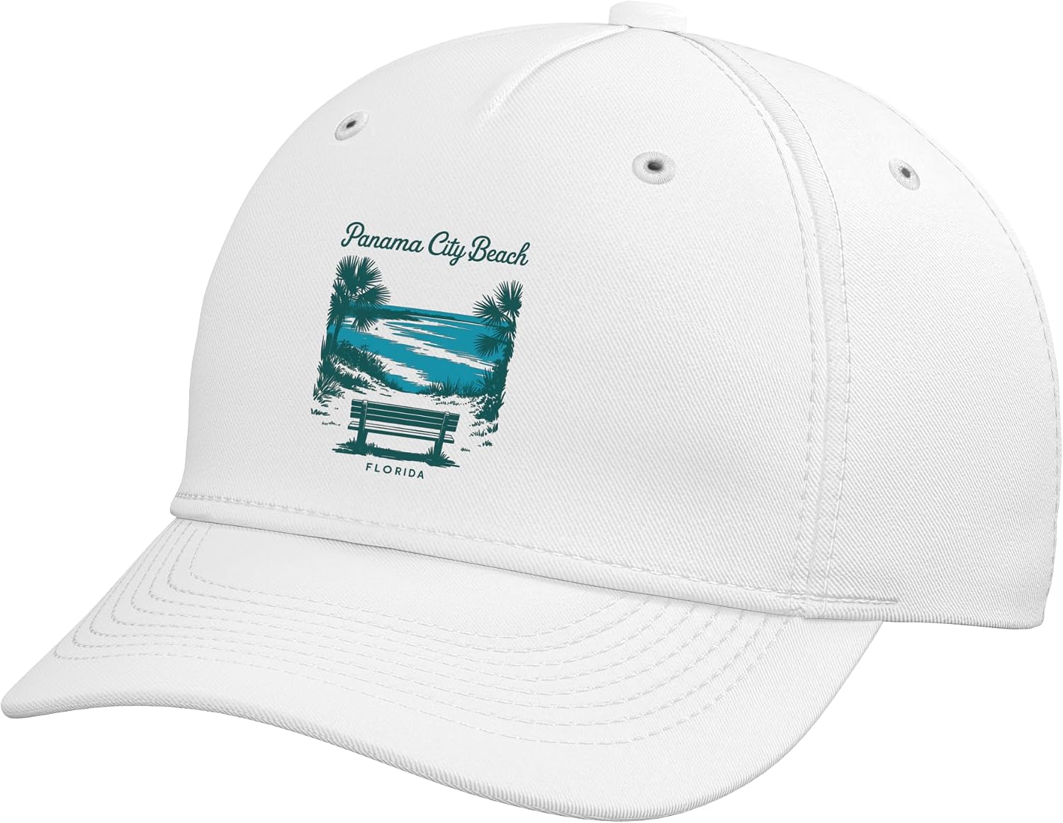 Panama City Beach Florida Vintage Travel Scenic View Adjustable Baseball Hat