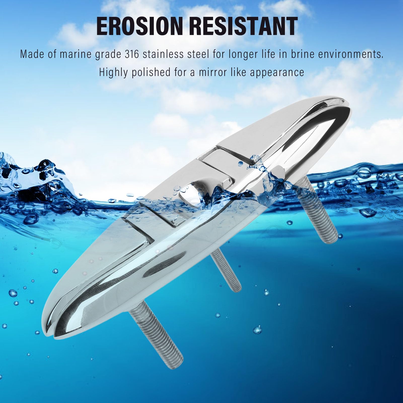 Taquet de Bateau Pliable en Acier Inoxydable, 6 Pouces, pour Quai Marin, Yacht, Hors-bord