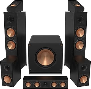 Klipsch 5.1.2 Ebony System - Model RP-8000F II, RP-404C II, RP-600M II, RP-500SA II, RP-1600SW