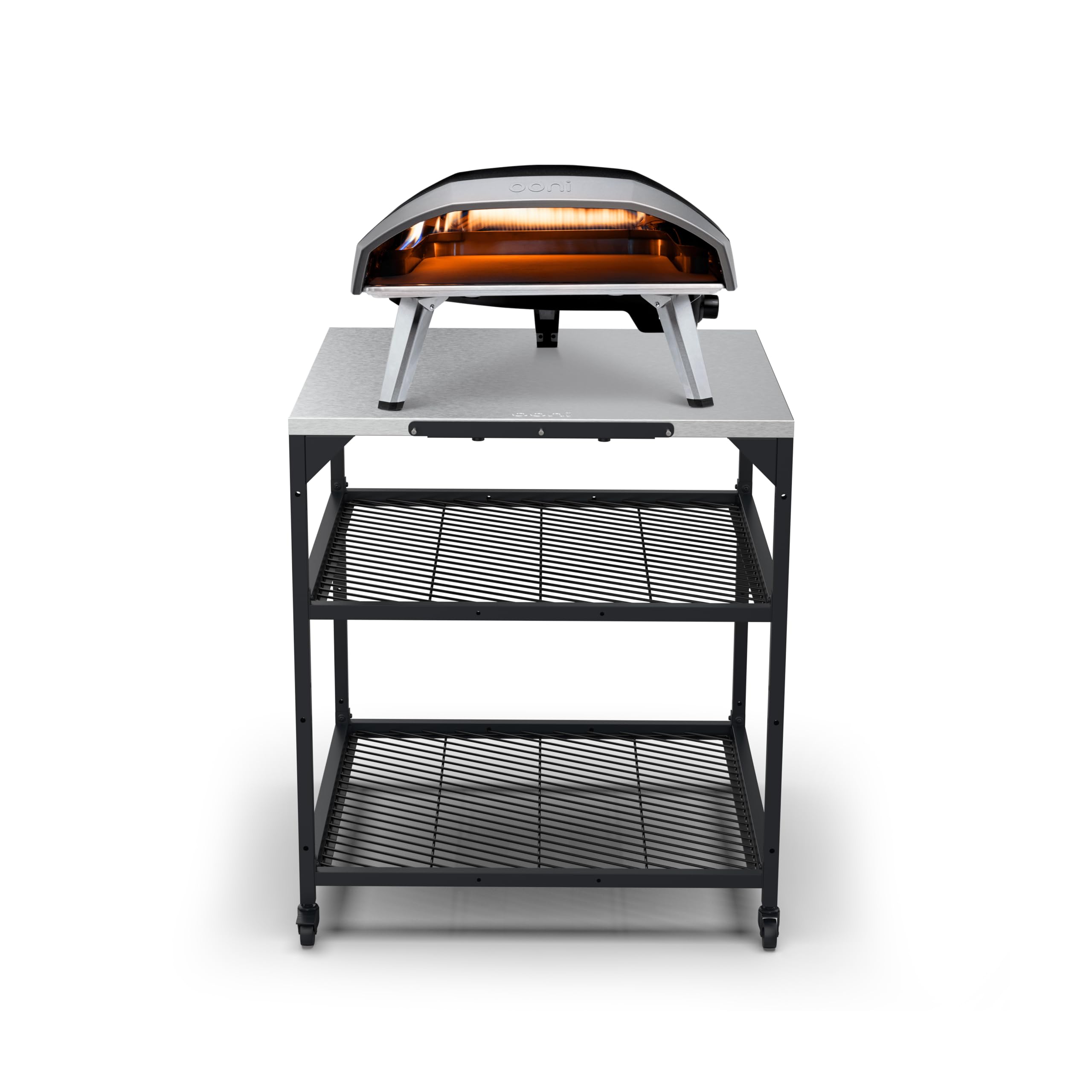 ooni Grande table modulaire d'extérieur – Chariot de four à pizza de 31 x 31 x 35 cm, en acier inoxydable pour grill et barbecue, table d'extérieur