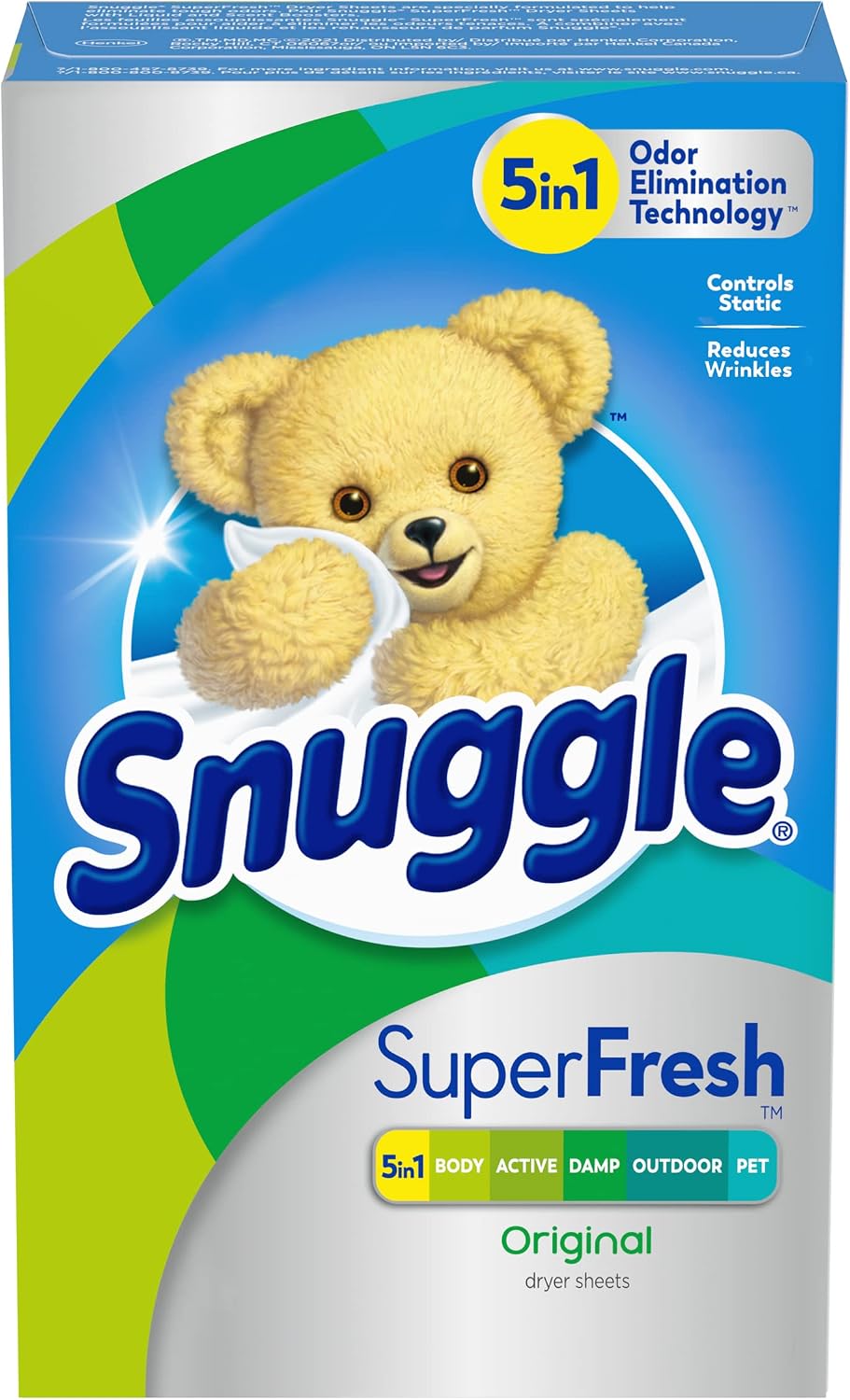 Snuggle Plus SuperFresh Fabric Softener Dryer Sheets with Static Control and Odor Eliminating Technology, Original, 105 Count