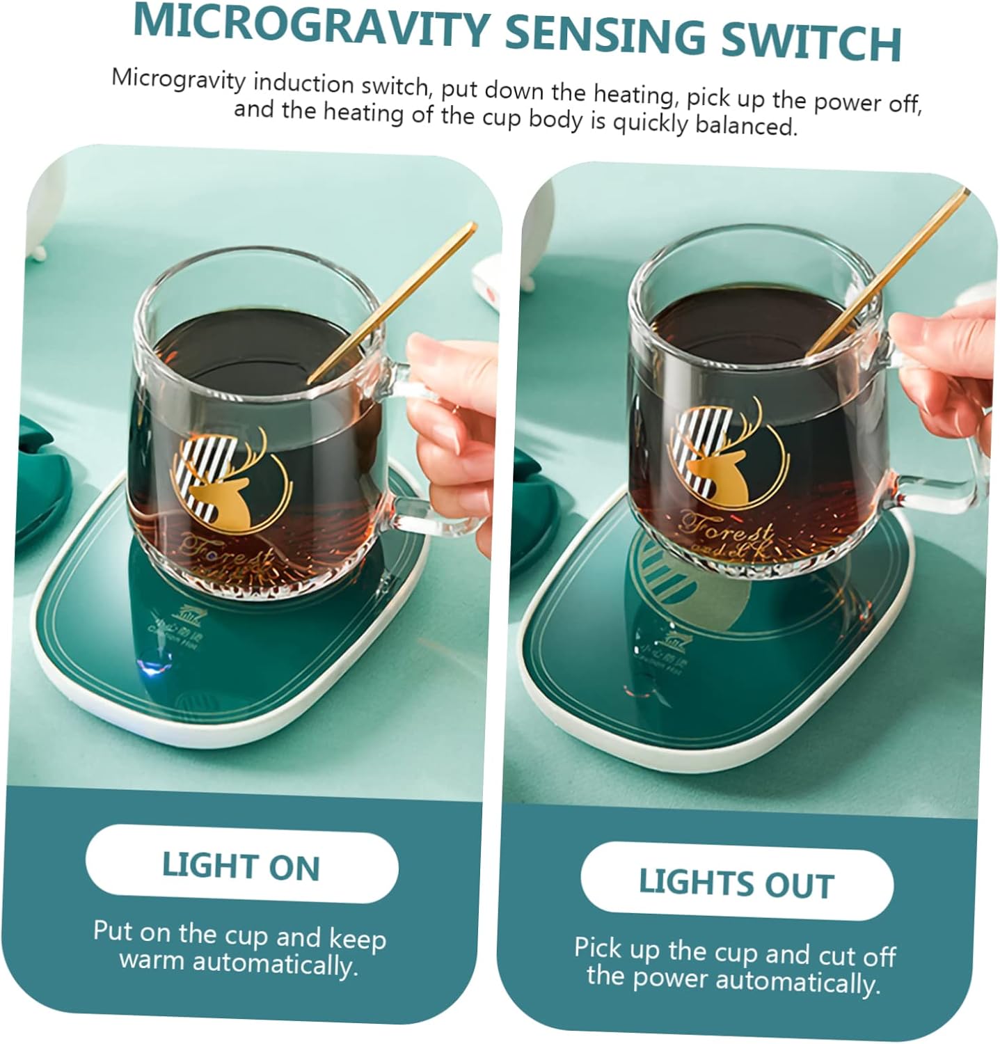 Mug Warmer Coaster Set Ceramic Heating Mug Pad Drink Cup Warmer Easy to Use Suitable for Beverage