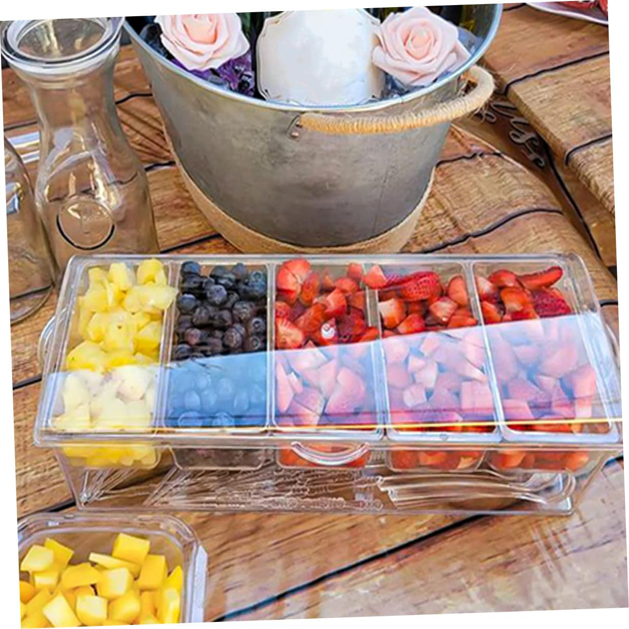 Contenitore Spezie Trasparente con Cucchiaio Scomparti Vasetti Portaspezie Riutilizzabili per Cucina Organizer Condimenti Compatto e Pratico per Conservazione Erbe Riutilizzabile