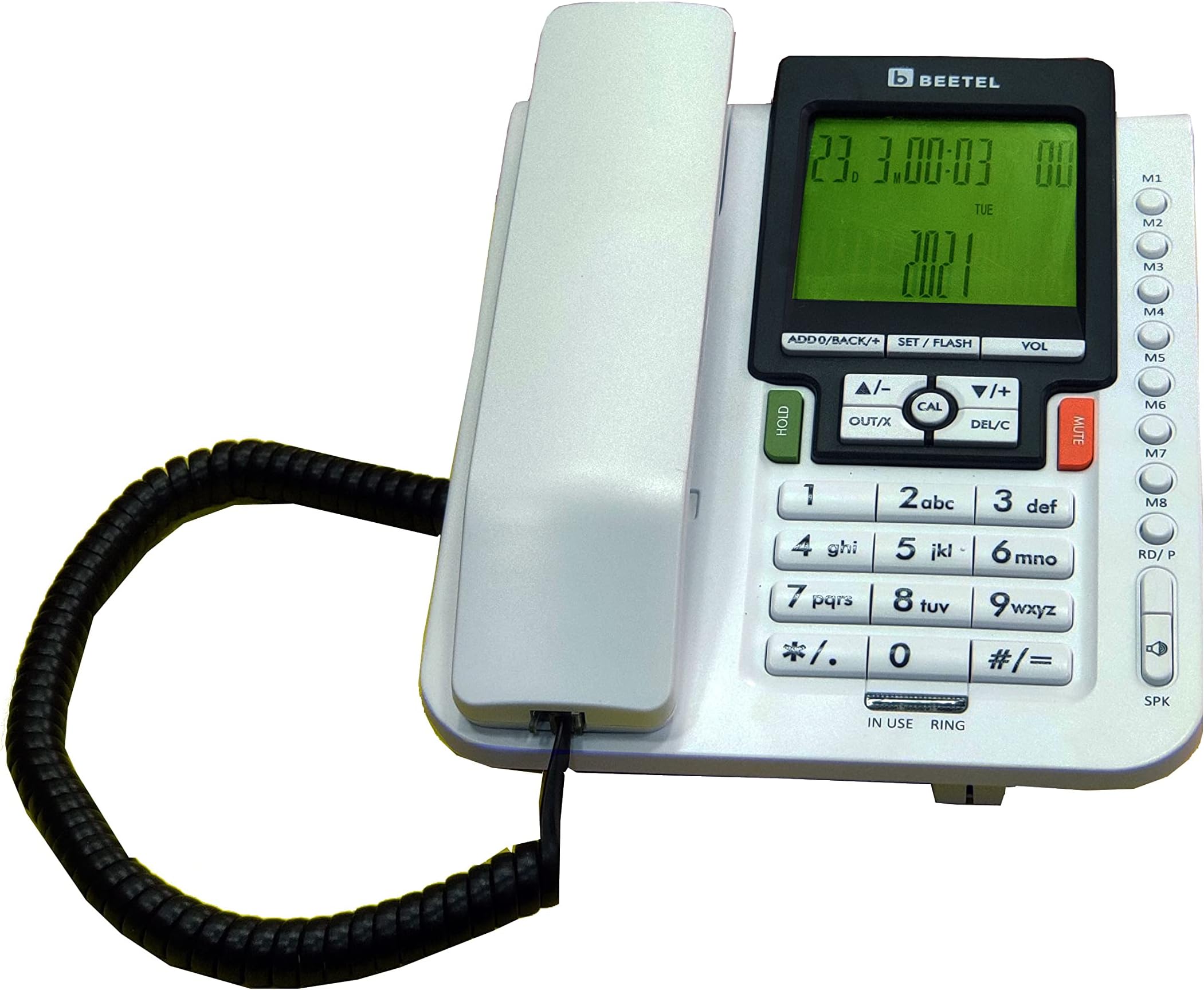 Beetel M71N Caller ID LANDLINE Phone with 2 Way Speaker and 8 ONE Touch Memory (White)