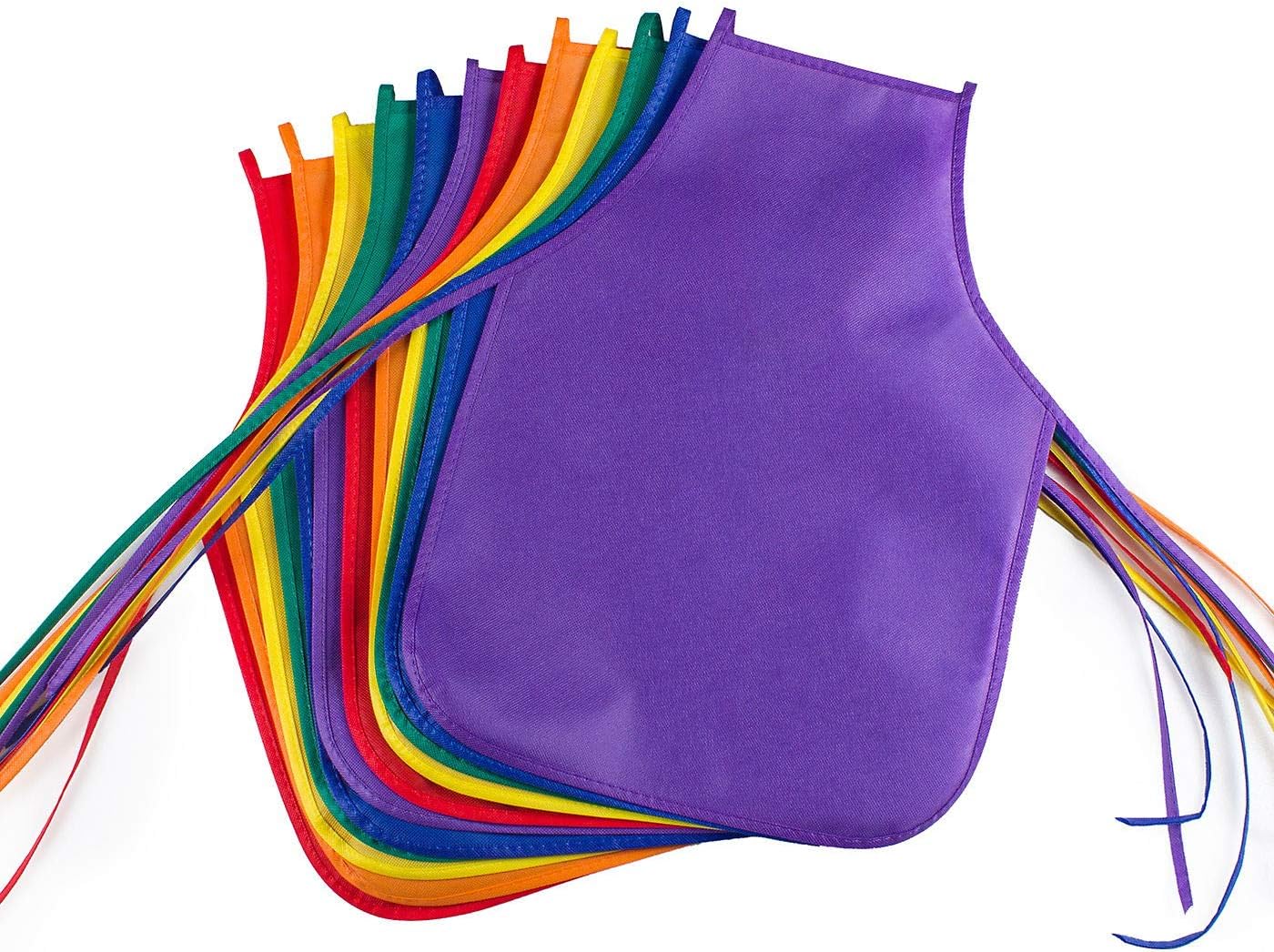 lyivssuy Children's Artists Fabric Aprons - Classroom,Kitchen, Community Event, Crafts & Art Painting Activity. Safe Clean 24 Pack Assorted Colors