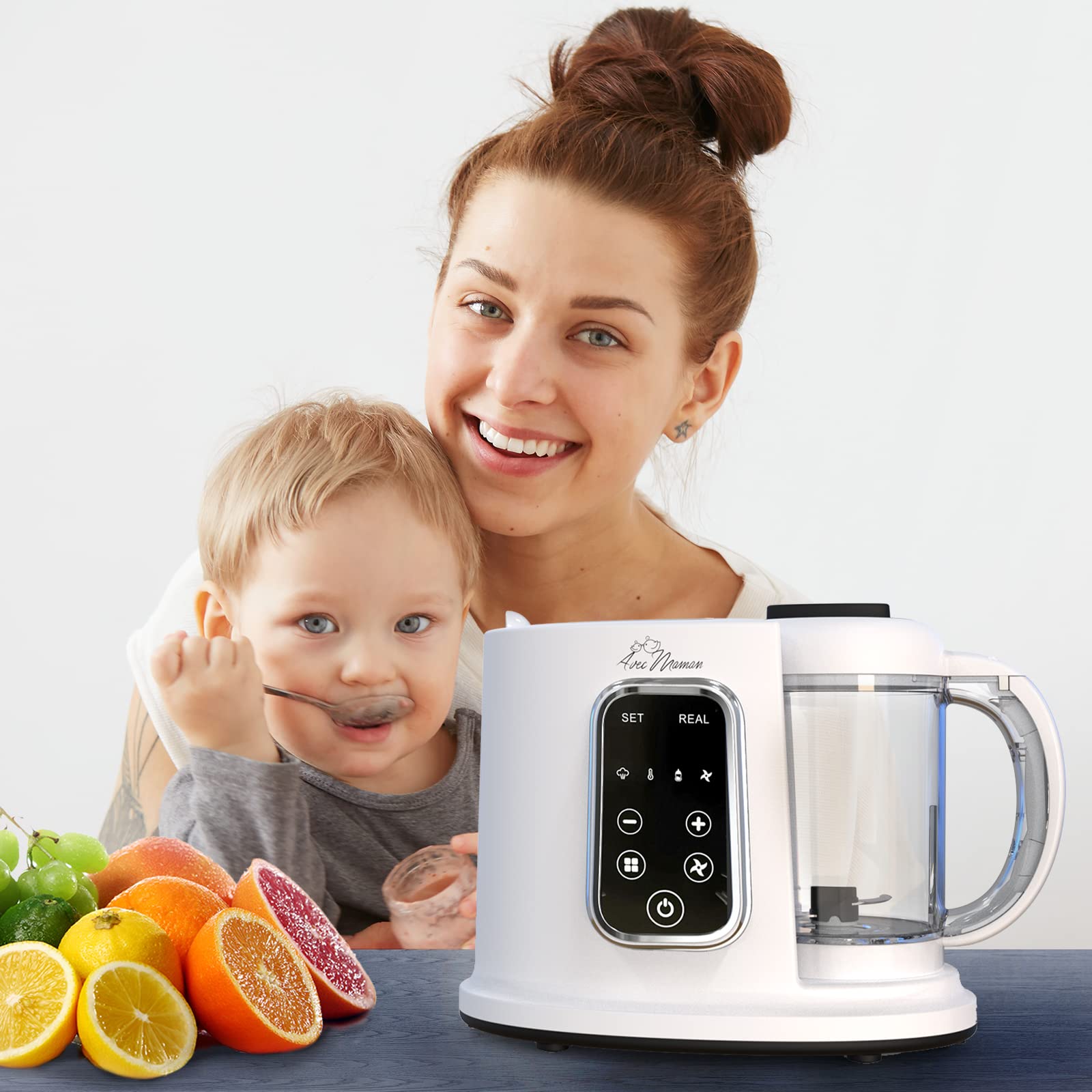 Baby Cuisine Frullatore elettrico Multifunzione 4-in-1 - Scalda biberon neonato + Cottura a vapore + Cuocipappa + Mixer - NUOVO Versione + Regalo perfetto per neogenitori + senza BPA