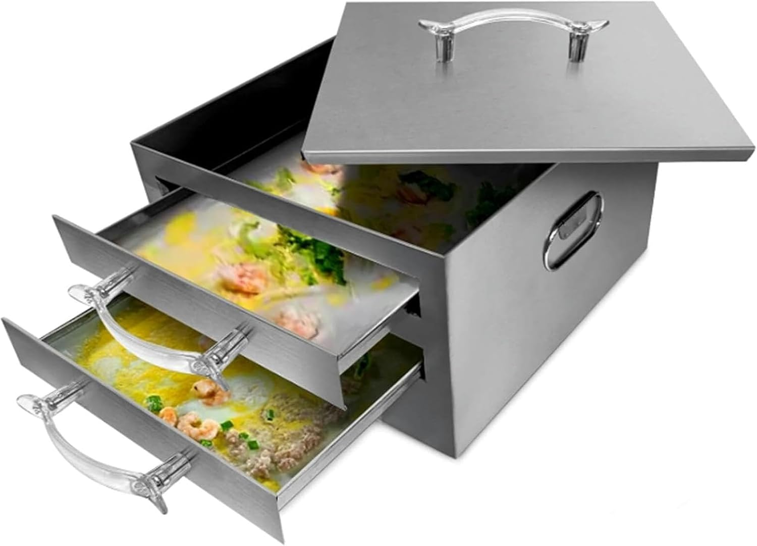 Commercia Stainless Steel Rice Noodle Roll Steamer, 1 Layer Stainless Steel Steamed Vermicelli Roll Steamer for Furnace, Stove-