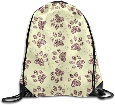 paw print drawstring bag