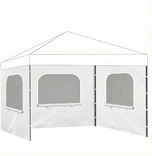 10x10ft Canopy Sidewall 3 Pack Wall Panel Replacement with Mesh Window for Pop Up Canopy Tent Outdoor Gazebo Patio Event Camping Beach Party(Sidewalls Only)
