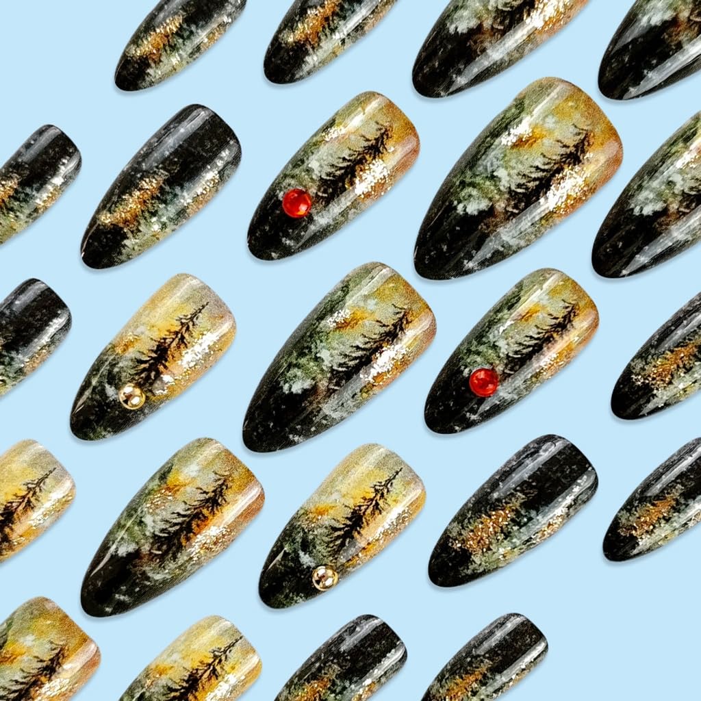 Almond Nails Tips Fake Nails Glues On Nails Stick On Nails Artificial False Nails for Womens and