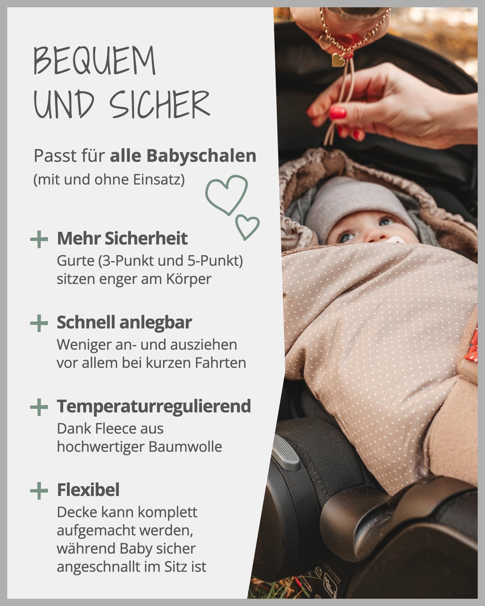 ULLENBOOM Babydecke Einschlagdecke Babyschale 100% Oeko-TEX Regenbogen Made in EU