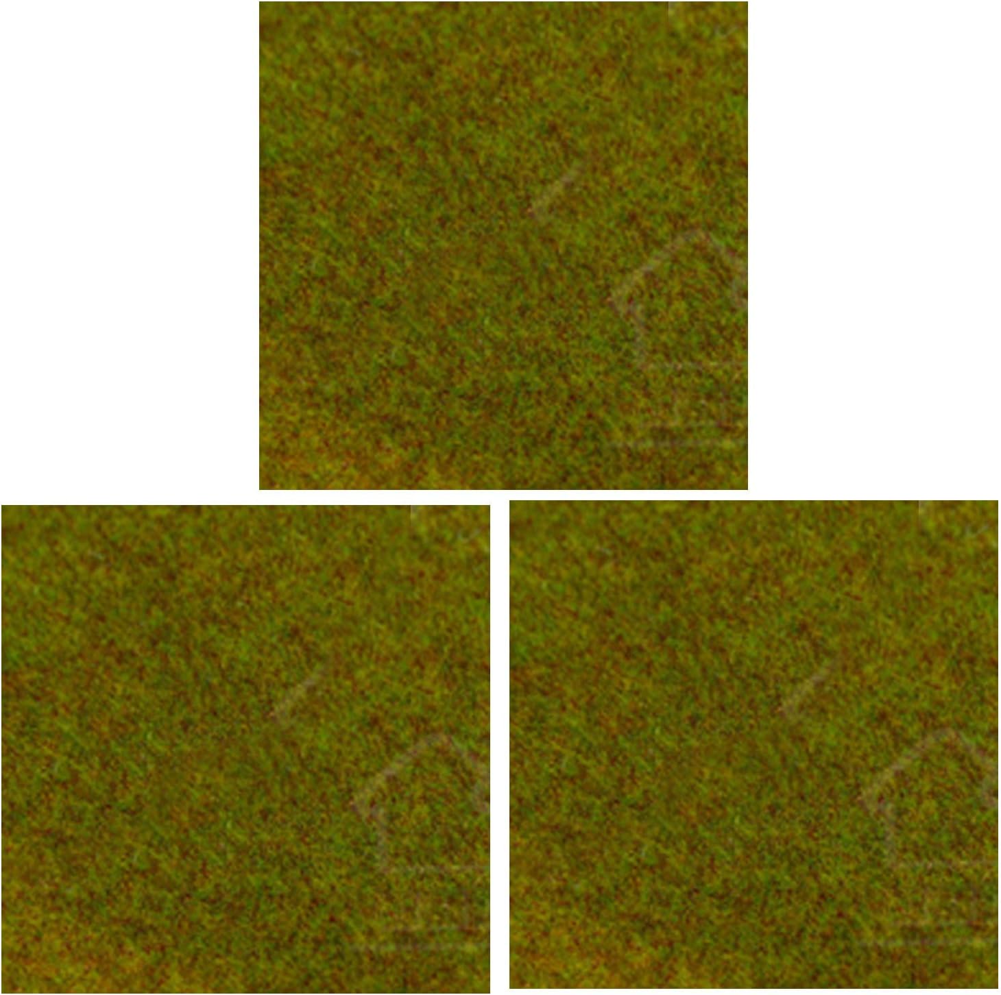 Model Grass Mat, (3pcs, 20"x20"), Static Grass Mat, Model Railway Scenery for Model Scenery