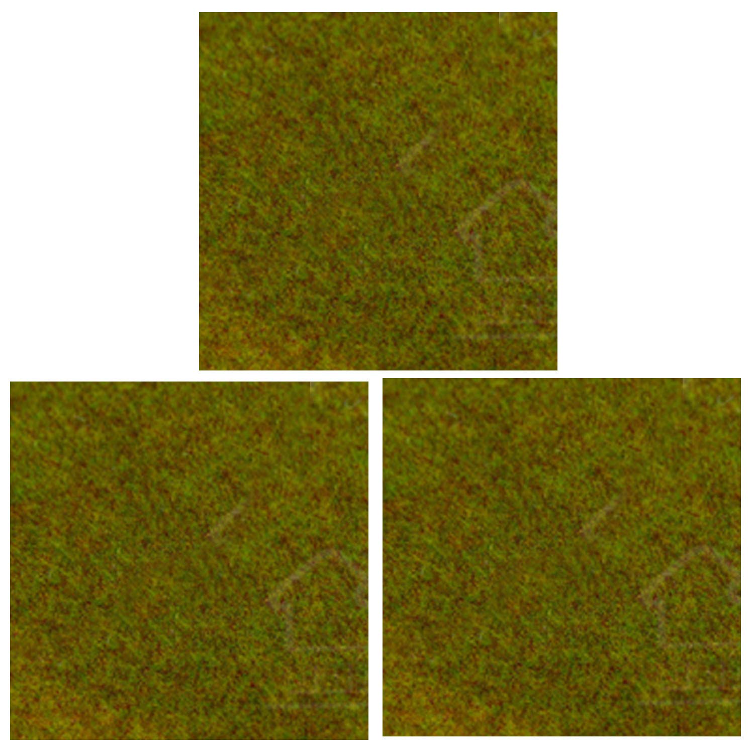Model Grass Mat, (3pcs, 20"x20"), Model Railway Scenery for Model Scenery