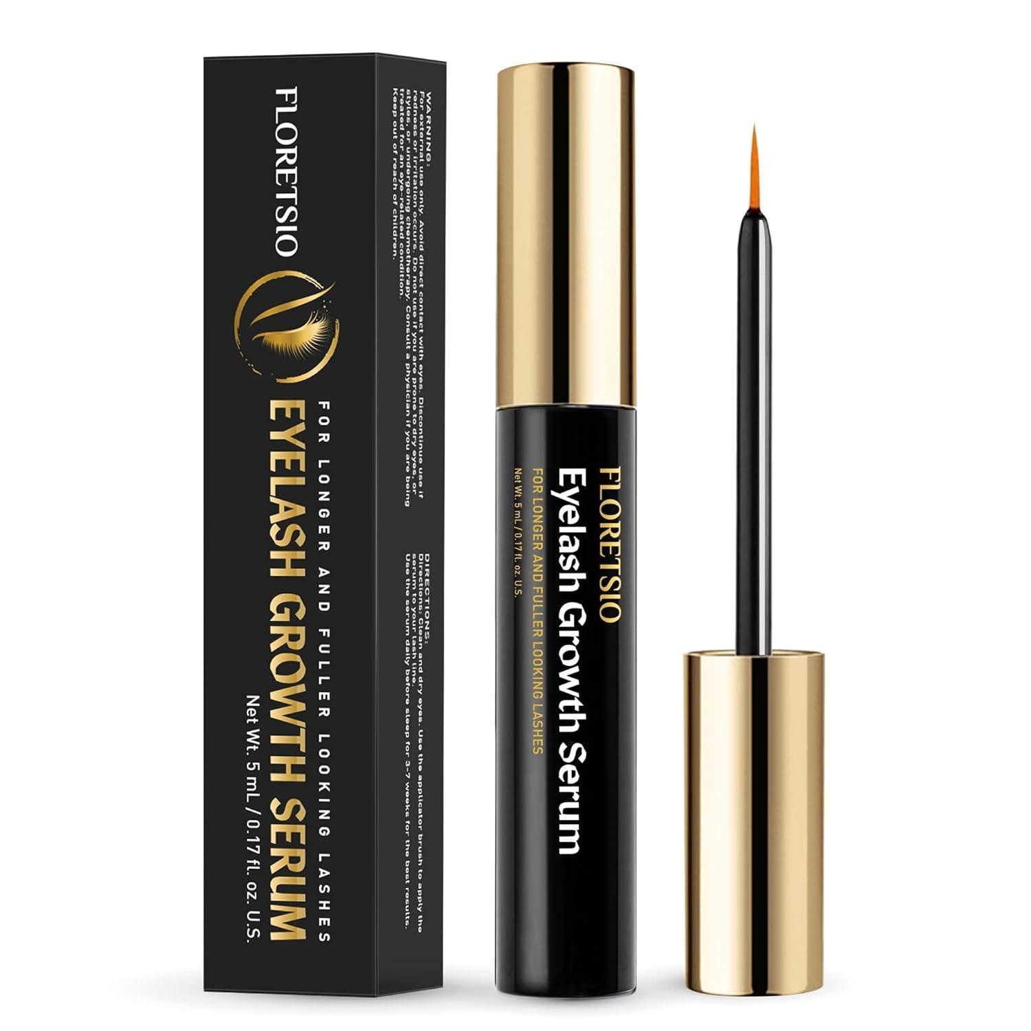 Premium Lash Serum for Eyelash Growth: 5ml Rapid Growth Advanced Eye Lash Serum With Irritation-Free Formulate for Natural Lashes and Eyebrows – Boost, Longer, Thicker, Fuller Lashes