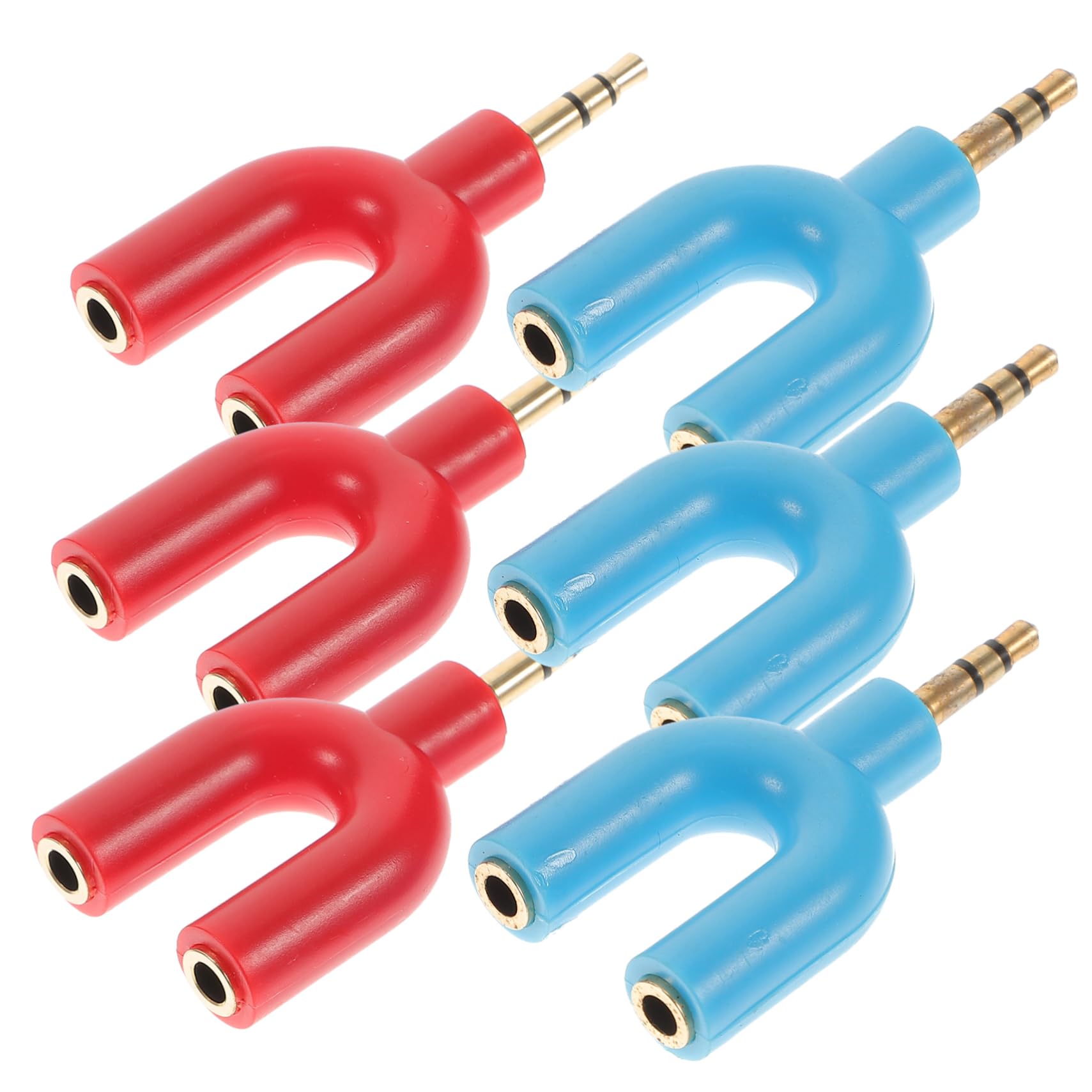 Mikikit 5 Set 3.5mm Splitter Per Cuffie Adattatore Splitter Audio A 2 Vie Per Telefono Portatile 6 Pezzi*5