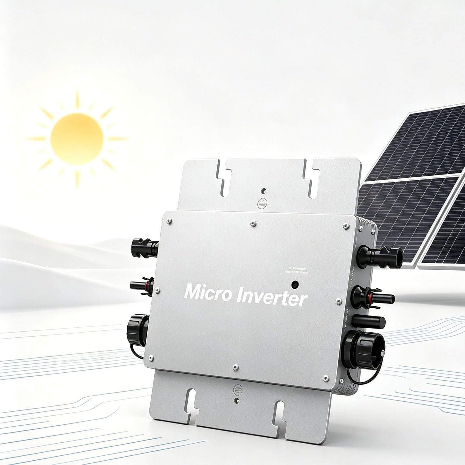 Inverter per impianti fotovoltaici domestici fai-da-te, con conversione MPPT ad alta efficienza, monitoraggio Wi-Fi e grado di protezione IP65, ideale per sistemi fotovoltaici da giardino. 600W