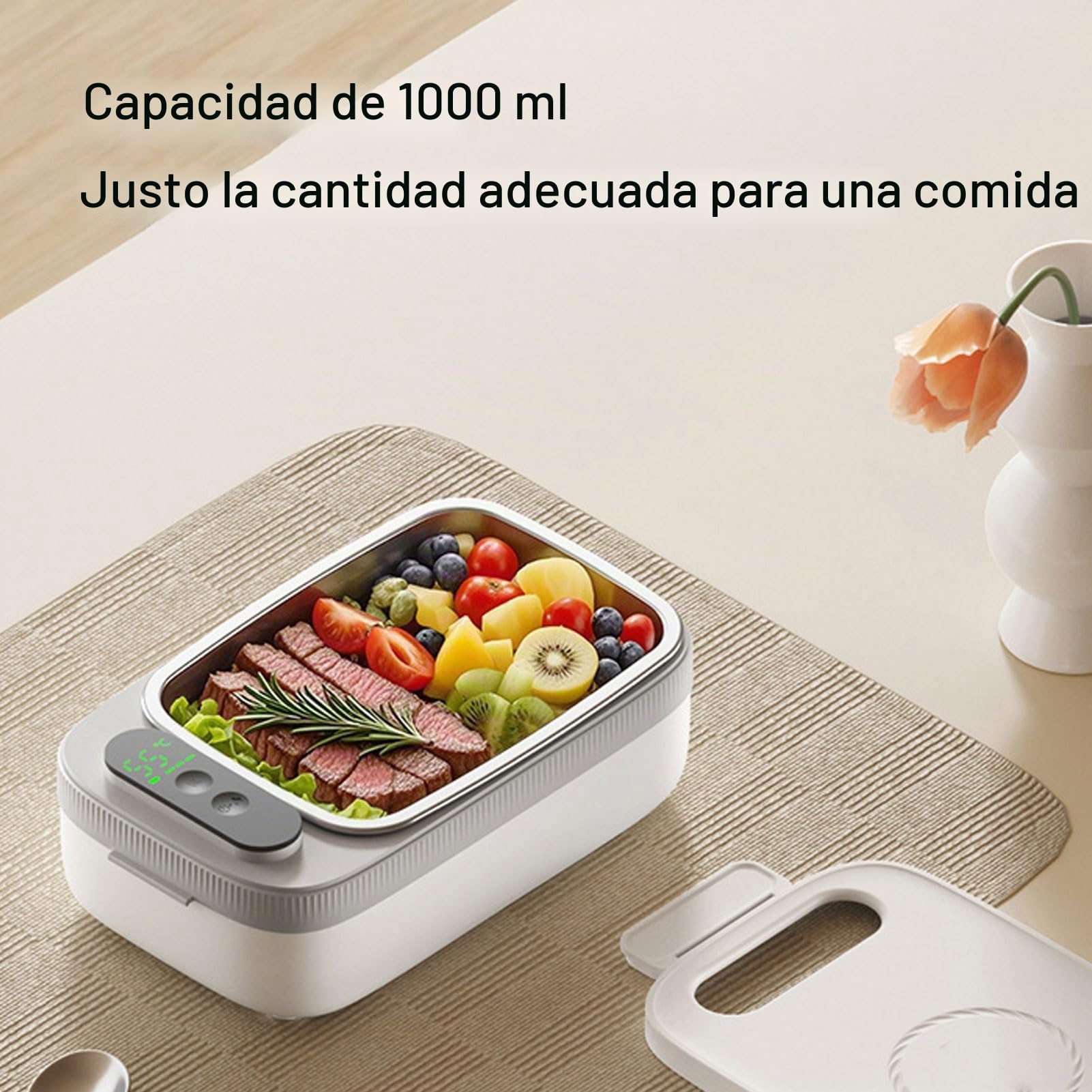 Topiky Lonchera Eléctrica Inalámbrica, Batería de Lonchera Auto Calefacción Alimentada con Calefacción Automática, con Recargable para Hombres, Calentador de Alimentos Portátiles para el Trabajo del