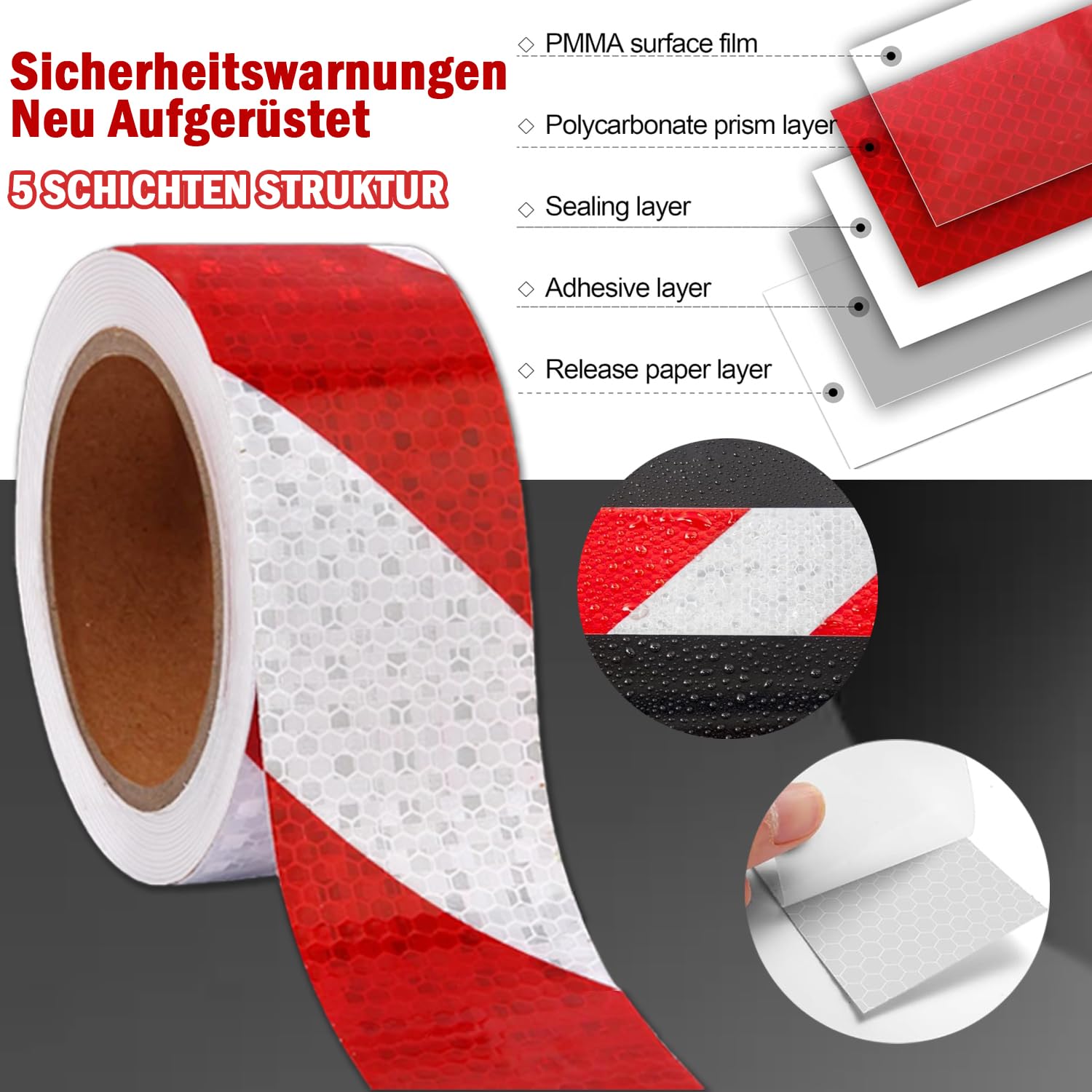 3pcs Ruban Réfléchissant Adhésif Vélo Réflecteurs Blanc Rouge Jaune Autocollants