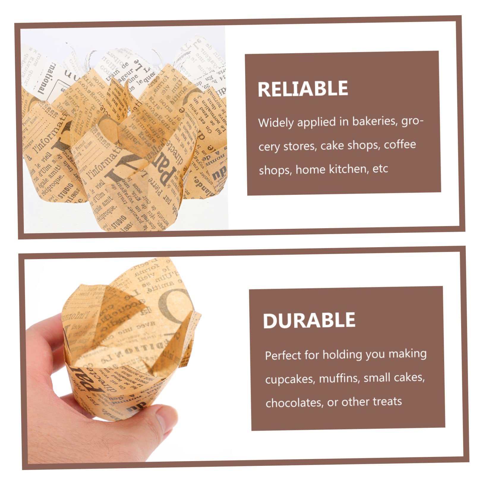 LIFKOME 400pièces Caissettes à Papier Tulipe Moules à Muffins Décoratifs Anti-huile Pour Gâteaux Pour Anniversaires Et Événements Spéciaux