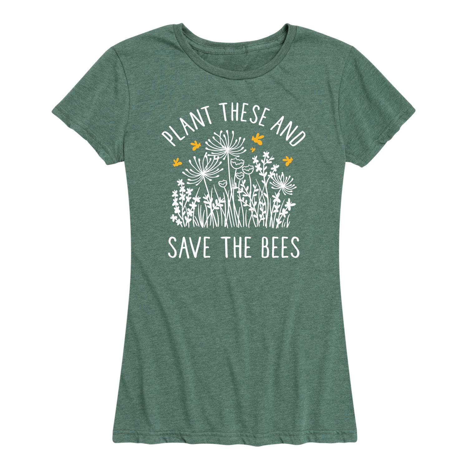 Instant Message - Plant These and Save The Bees - Women's Short Sleeve Graphic T-Shirt