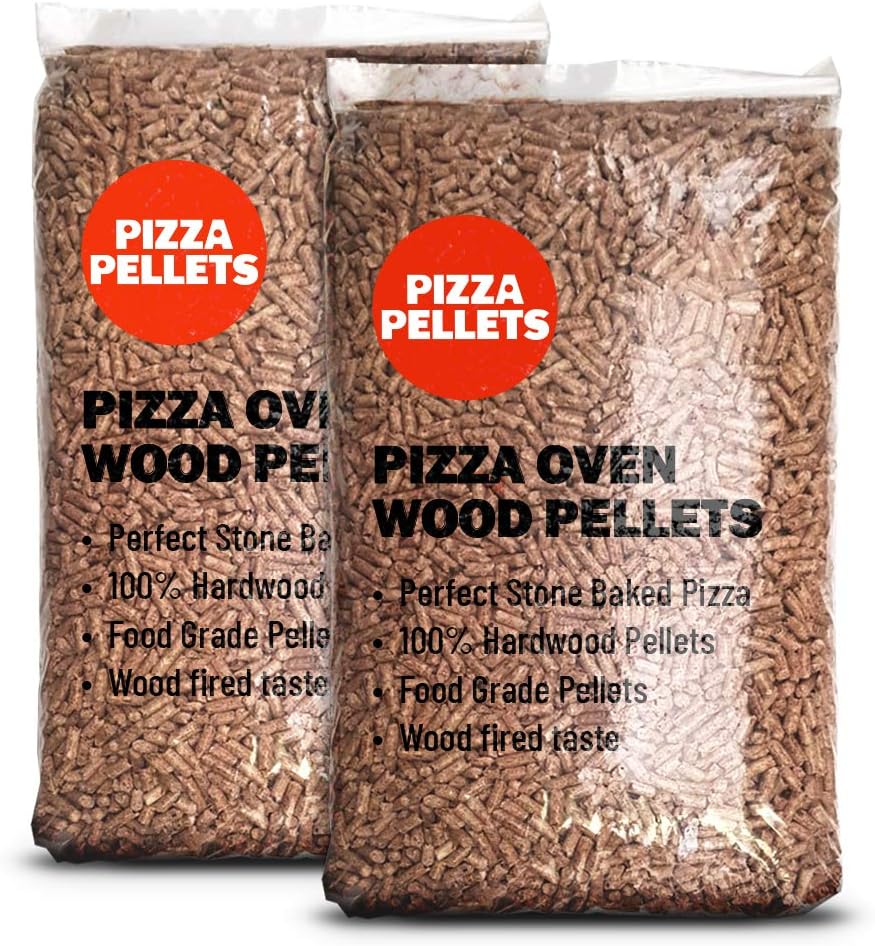 Pizza Oven Wood Pellets - 10kg (2 x 5kg), Oak hardwood pellets (food grade) for all pizza ovens Ooni Dallonda Nero