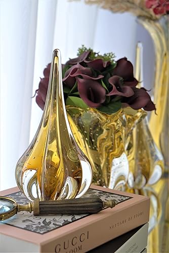 Miniatura 9 de Centro de mesa grande hecho a mano de vidrio de arte soplado a mano estilo Murano, 13,78 pulgadas de alto. Jarrón para decoración. Centro de mesa de