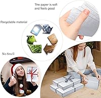 Vista 5 de 100 hojas de papel de seda plateado Artdly 12 x 20 pulgadas, papel de regalo plateado a granel para bodas, cumpleaños, proyectos DIY, envoltorios