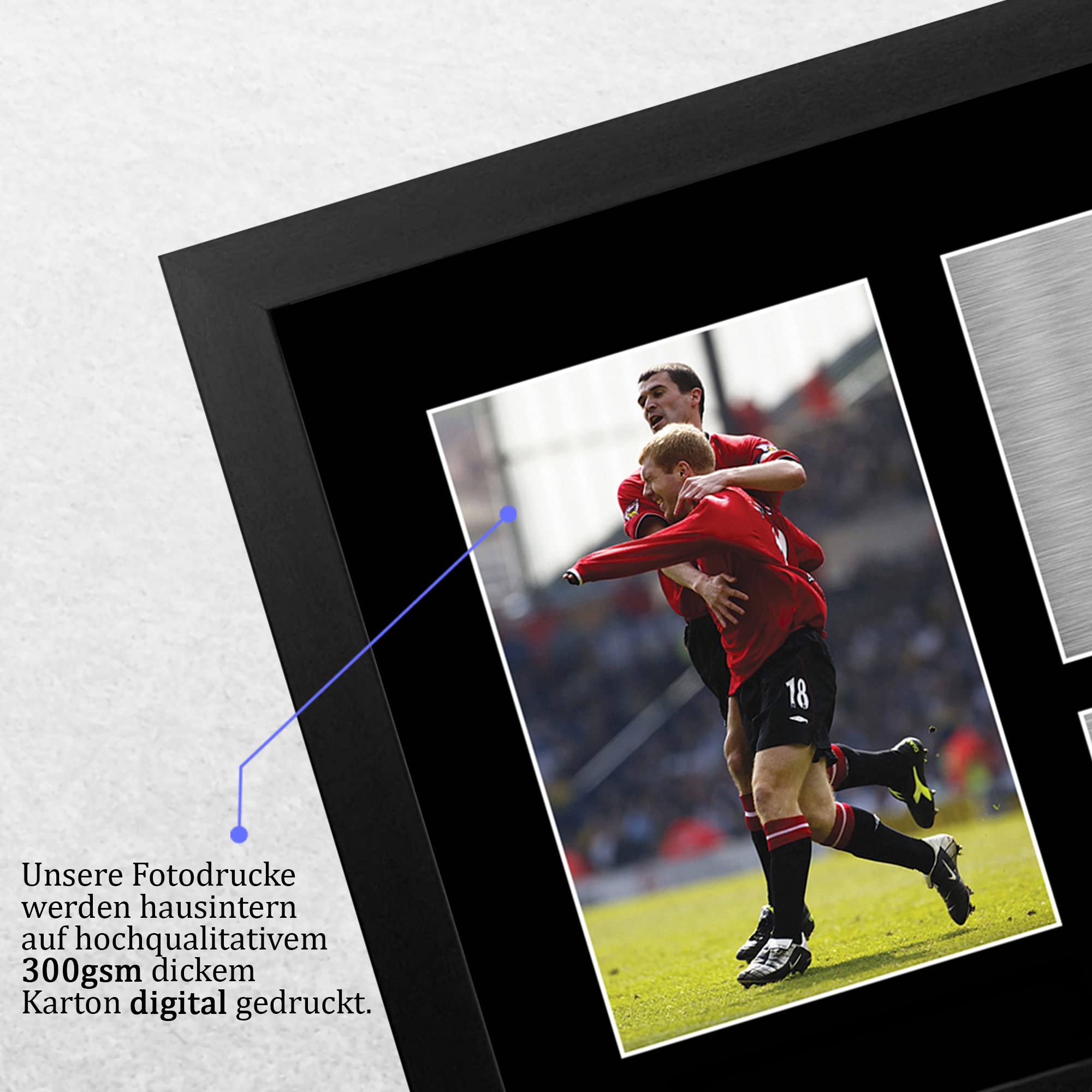 HWC Trading FR A4 Roy Keane & Paul Scholes Gifts Autogramm-Bild für Fußballfans und Fans, gerahmt, A4