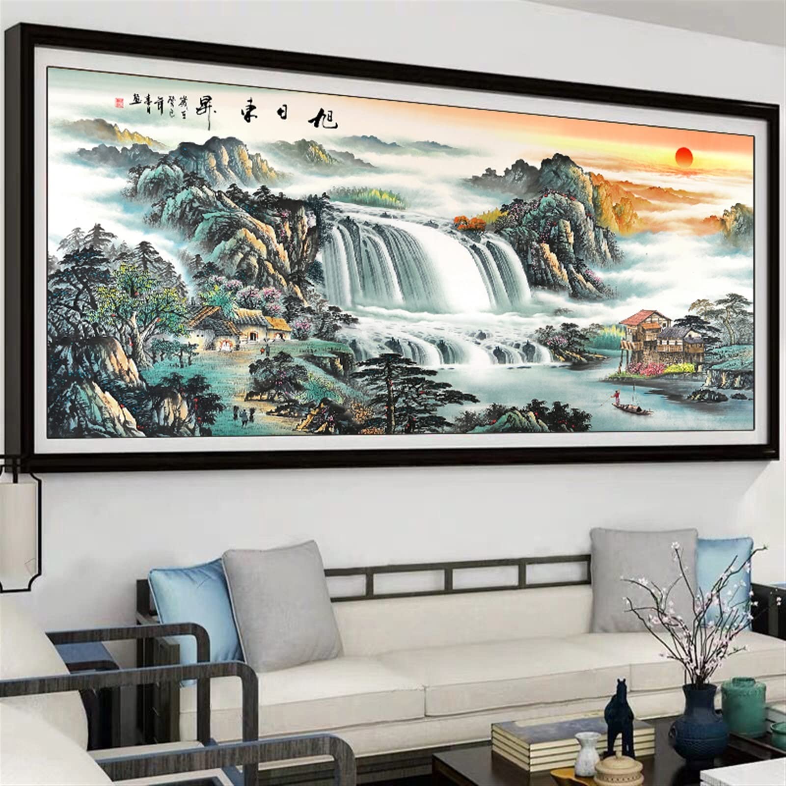Costura de la Costura de tamaño Grande, Kit de Bordado Completo, patrón Impreso artesanía Artesanal (Size : 150x65cm Silk)