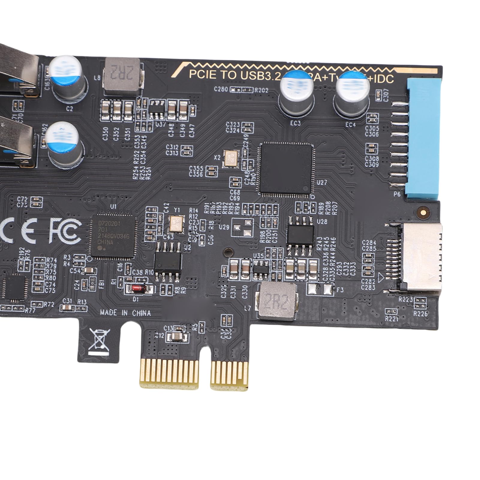 Fabater Adattatore per Trasferimento Dati Efficiente Scheda PCIe USB 3.2 Gen 1 per connettività PC Desktop 4 Porte