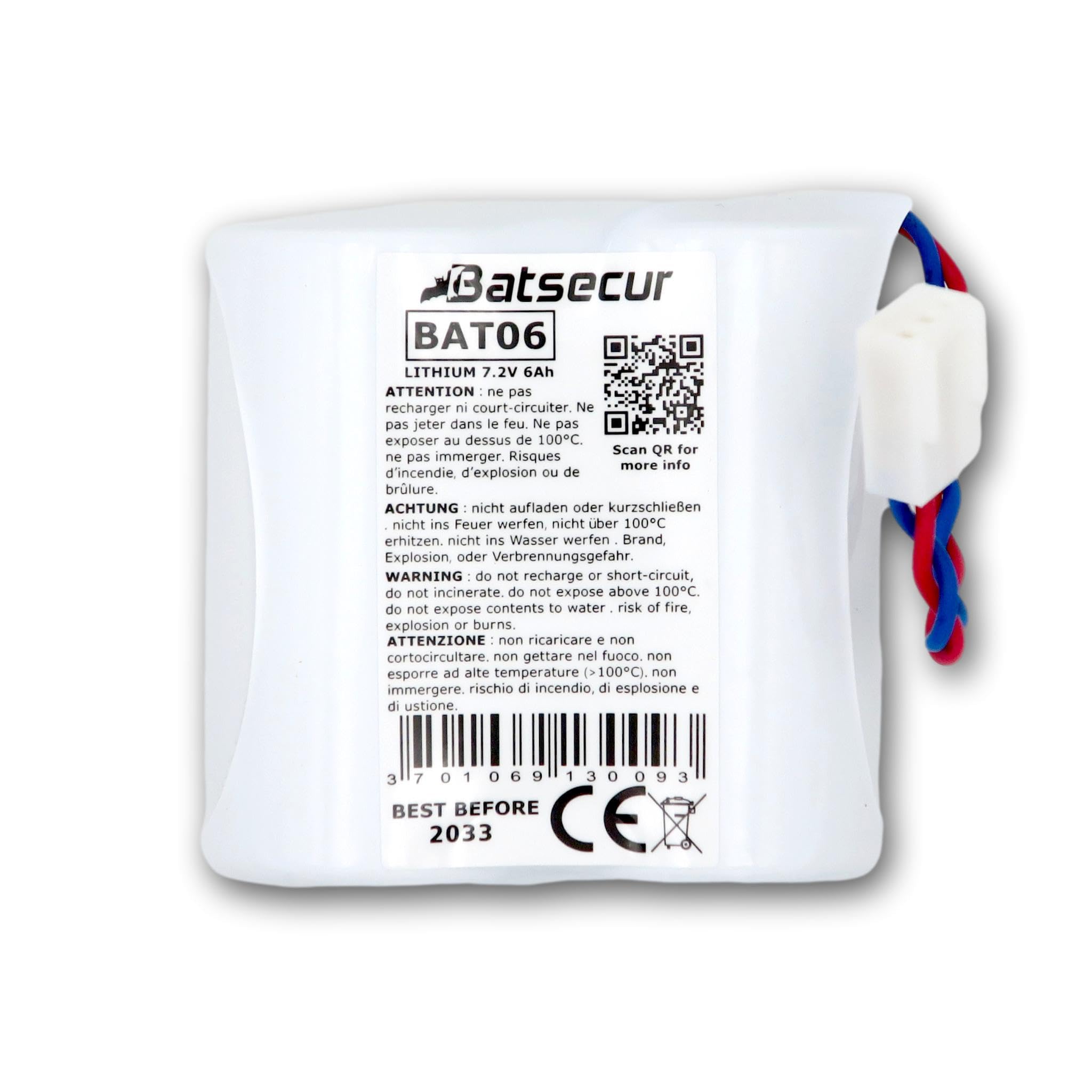 Batteria allarme BAT06 - 7,2V - 6,0 Ah - Compatibile DAITEM/LOGISTY