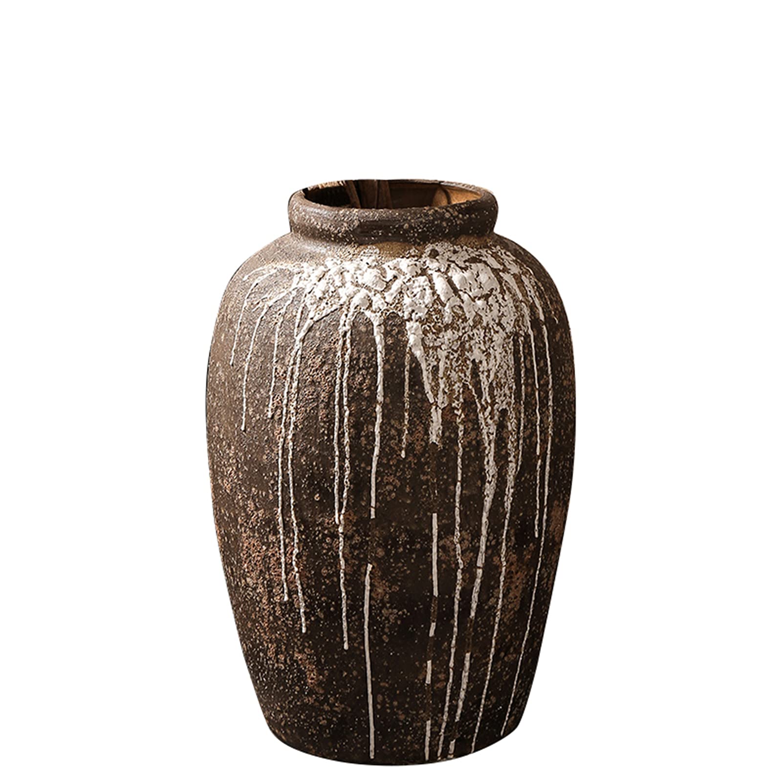 asdchZen Vintage Ceramic Vase, Large Vase Floor-Standing Large Vase Hotel Patio Garden Floor Vase,28 * 40CM