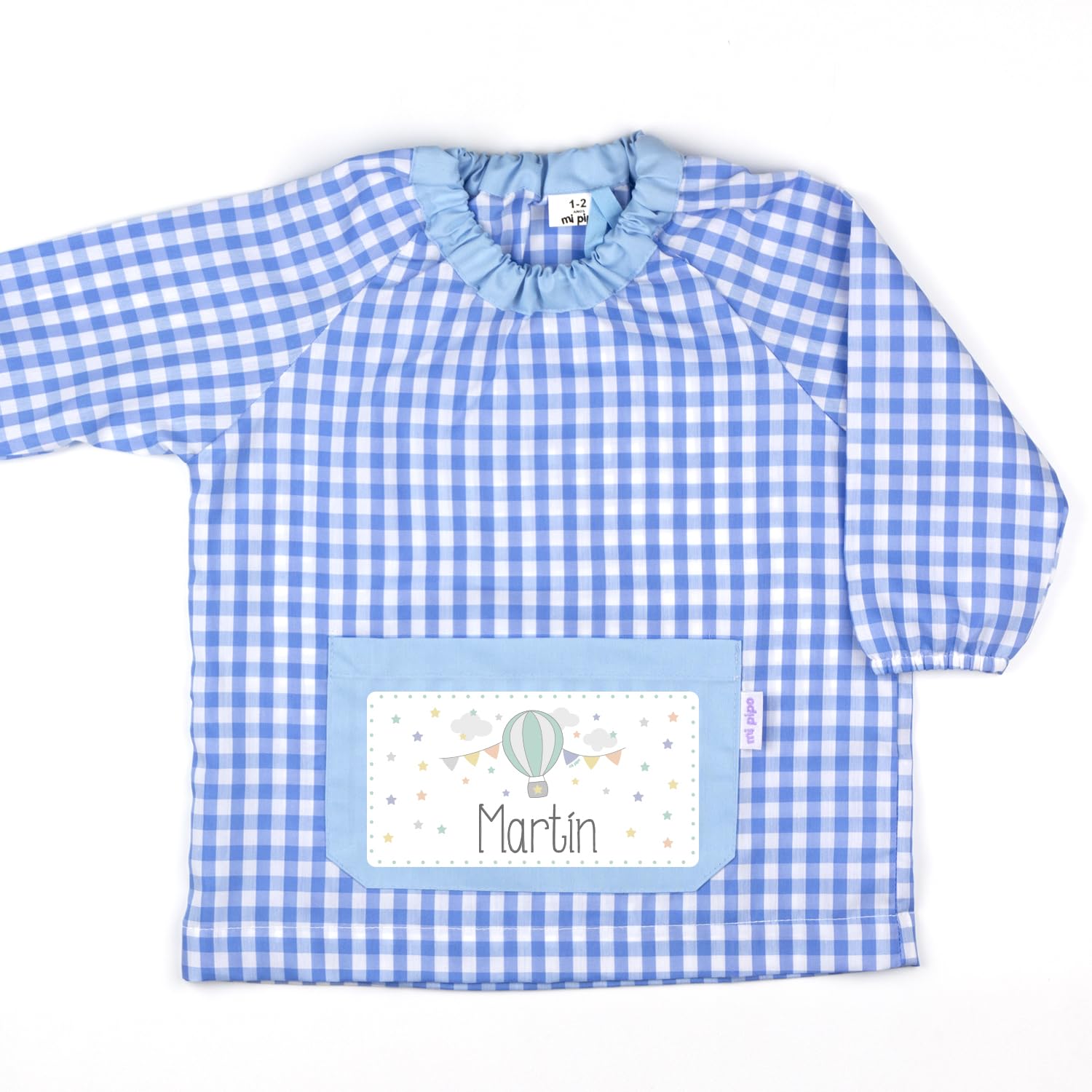 Pack Guarderia Personalizado - Globo Azul | Pack Vuelta al Cole Primaria con Todo lo Necesario | Personalizado con Nombre, Cómodo, 1-2 Años, Fácil de Lavar | Ideal para Guardería, Colegio