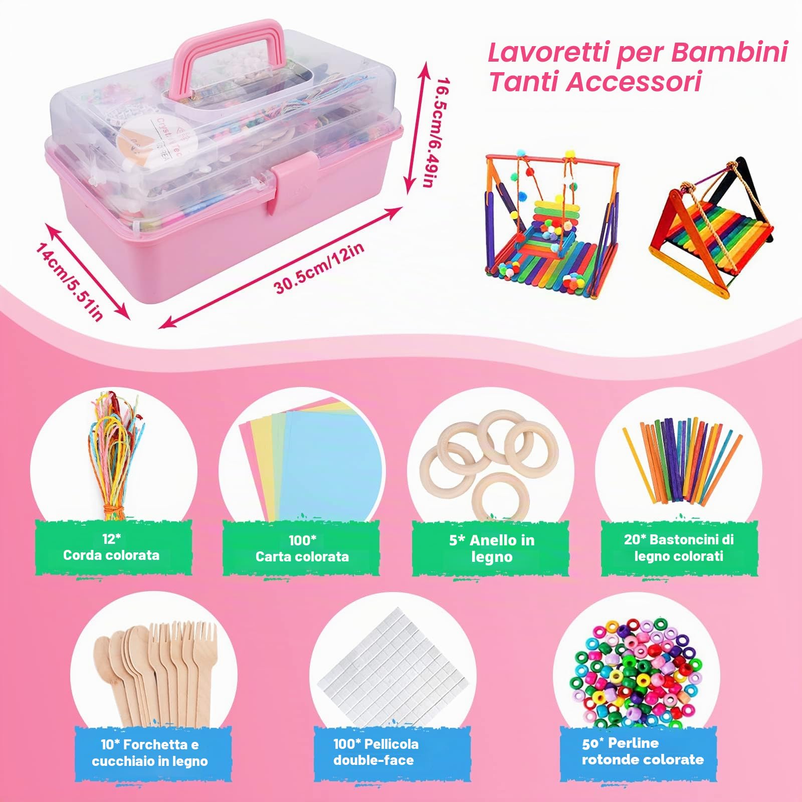 JOYBOY Lavoretti Creativi per bambini Kit Artigianali Perline e Scatola di Immagazzinaggio Giocattoli educativi Regalo