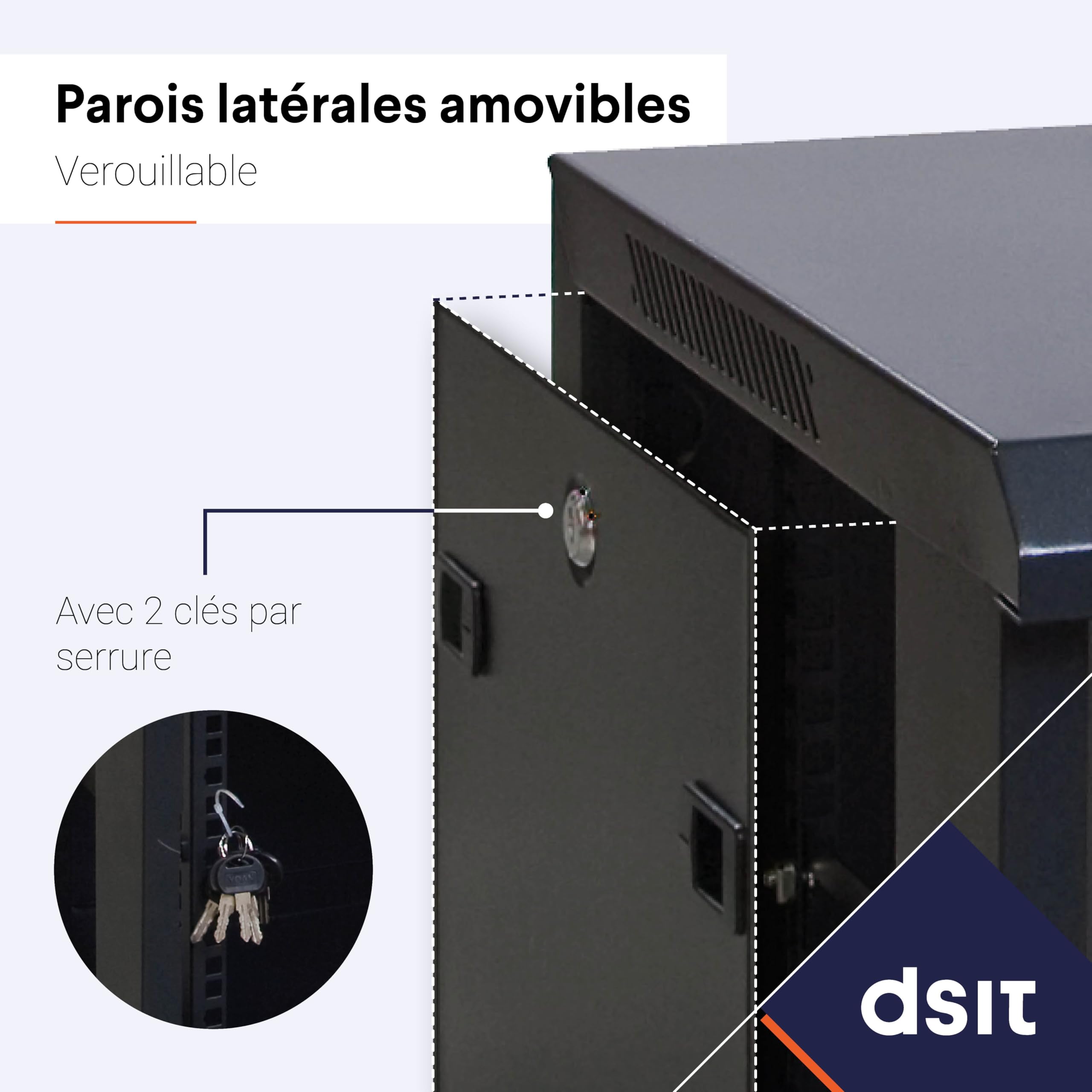 Baie de Serveur 18U avec Porte en Verre 800x800x1000mm (LXPXH) - Noir