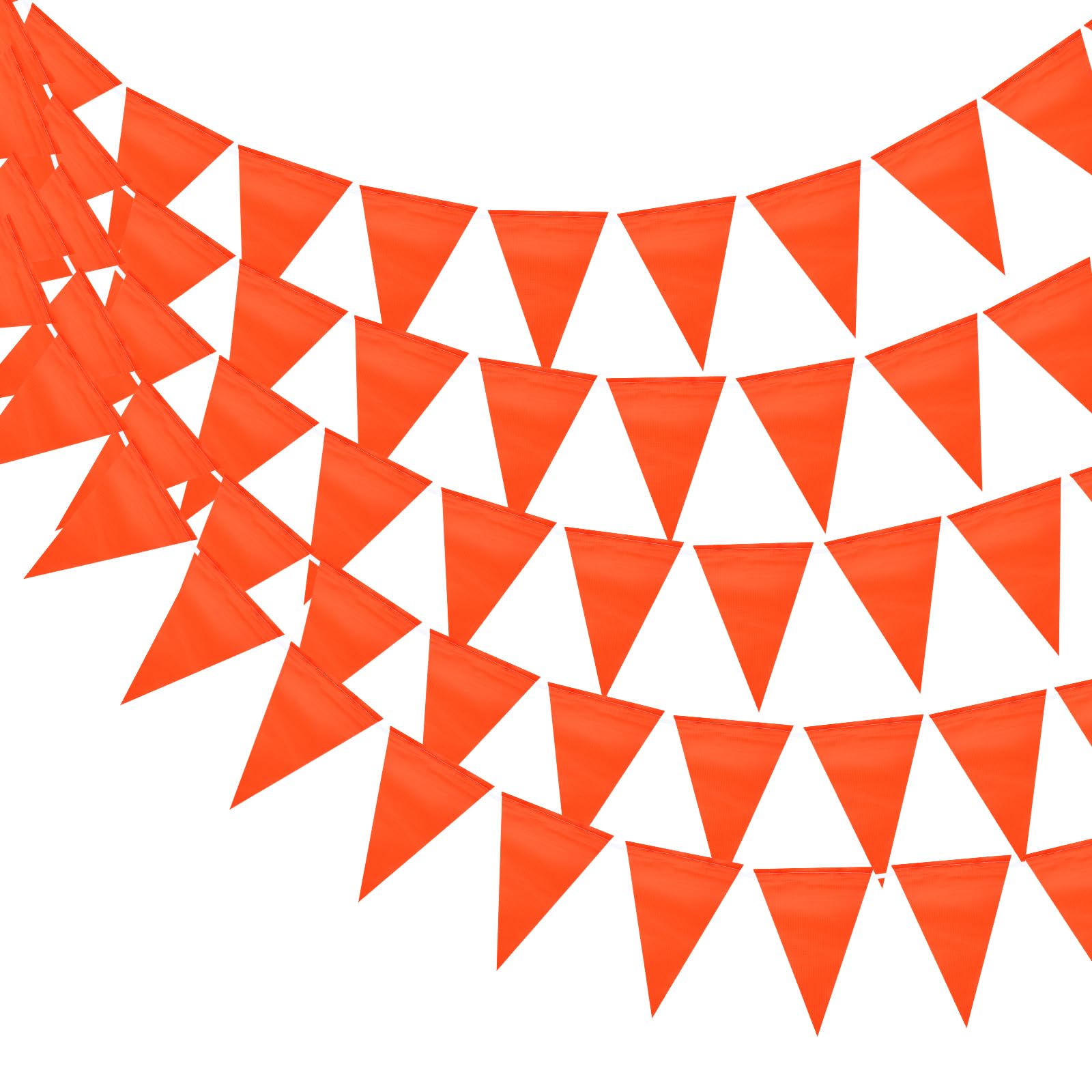 QUARKZMAN 4 Pz 98 Piedi Bandiera di Stendardo Bandiere Stringa Triangolo Appeso Triangolo Bandierine per Festività, Matrimonio, Decorazioni per Feste di Compleanno, Arancione