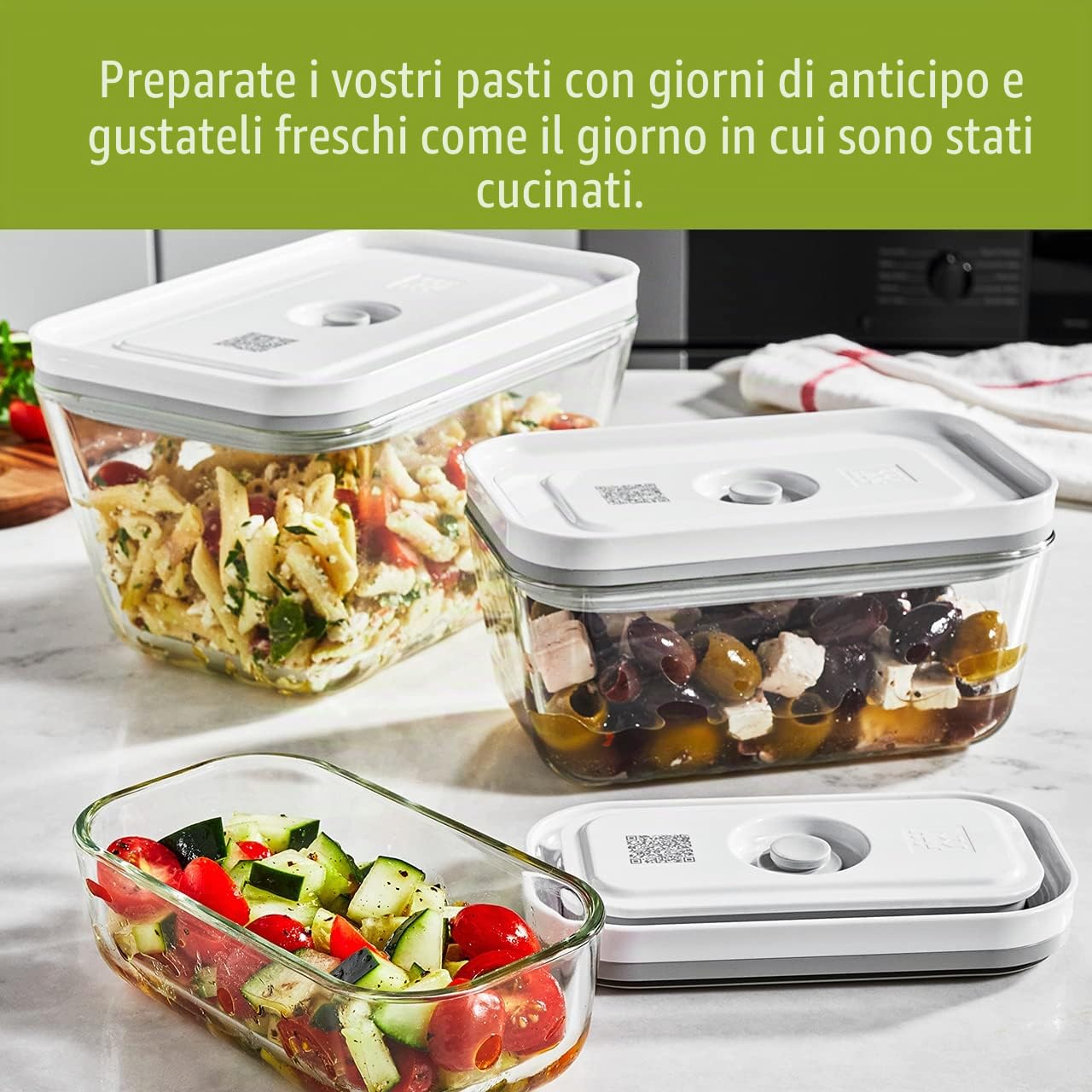 ZWILLING Fresh & Save - Contenitore per alimenti in vetro, 3 pezzi, dimensioni assortite