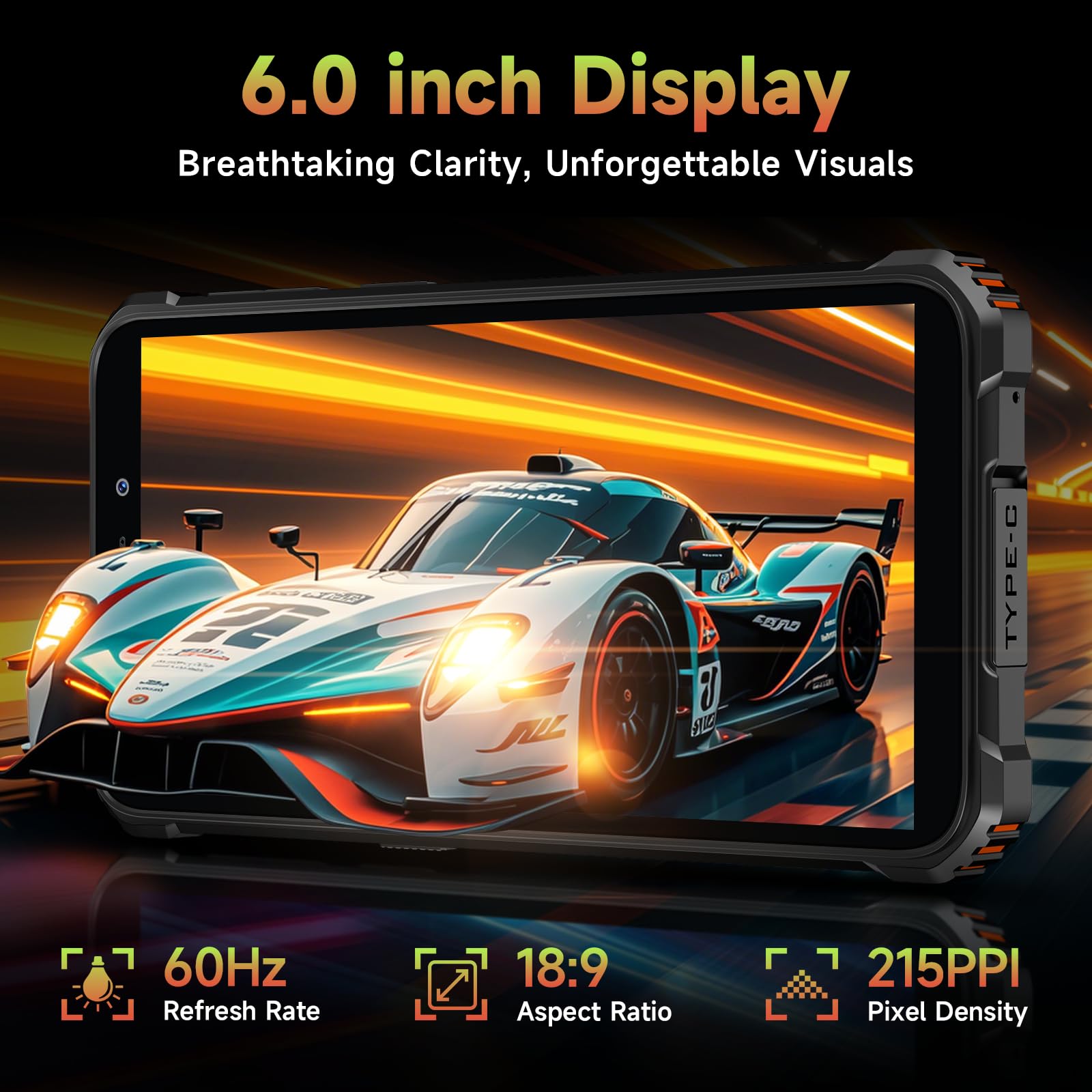 OUKITEL G3 Rugged Smartphone, 16GB+256GB/1TB Telefono Indistruttibile, 6300mAh Batteria, 6.0" Cellulare da Lavoro, 13MP+5MP Fotocamera, Android 14, 4G Dual SIM/IP68/IP69K/GPS/OTG/FACE ID/3.5mm Jack