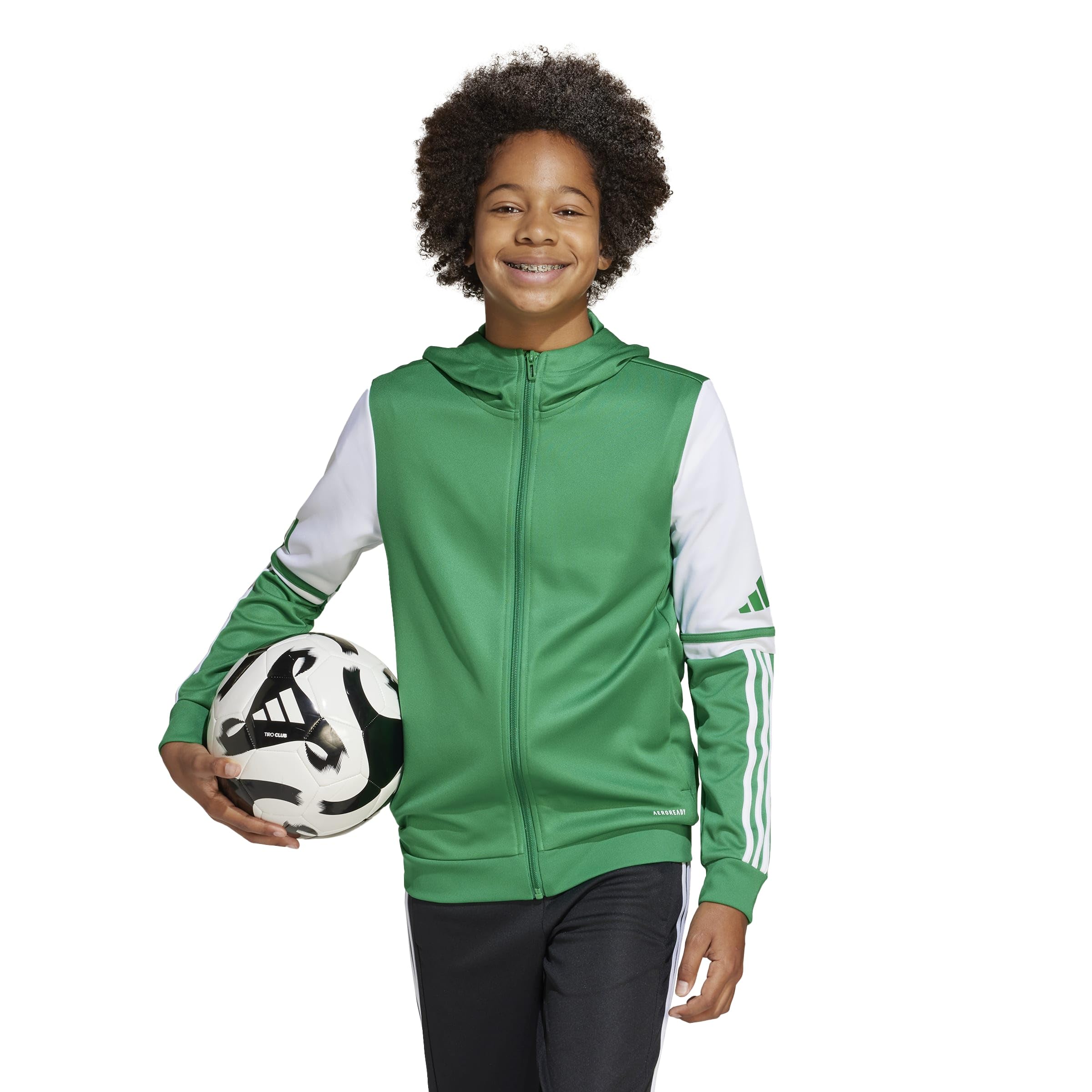 adidas Uniseks - dzieci Squadra25 Hoody Kids Sweatshirt, team green/white, 9-10 Years